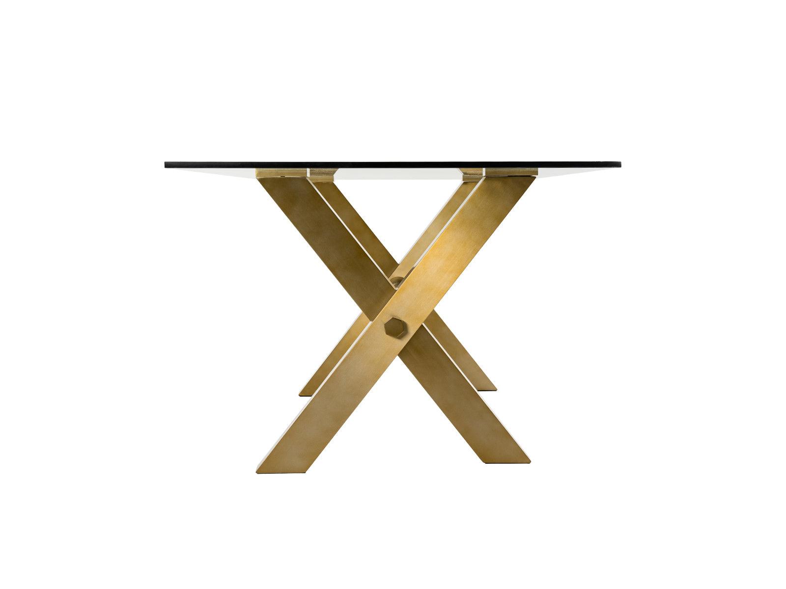 Modrest Dandy Modern Golden 15mm Glass Dining Table