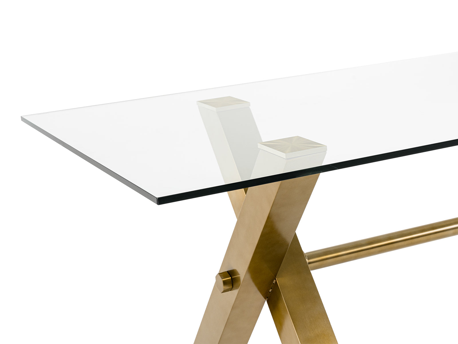 Modrest Dandy Modern Golden 15mm Glass Dining Table