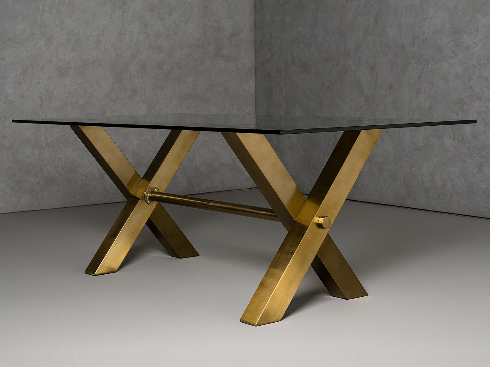 Modrest Dandy Modern Golden 15mm Glass Dining Table