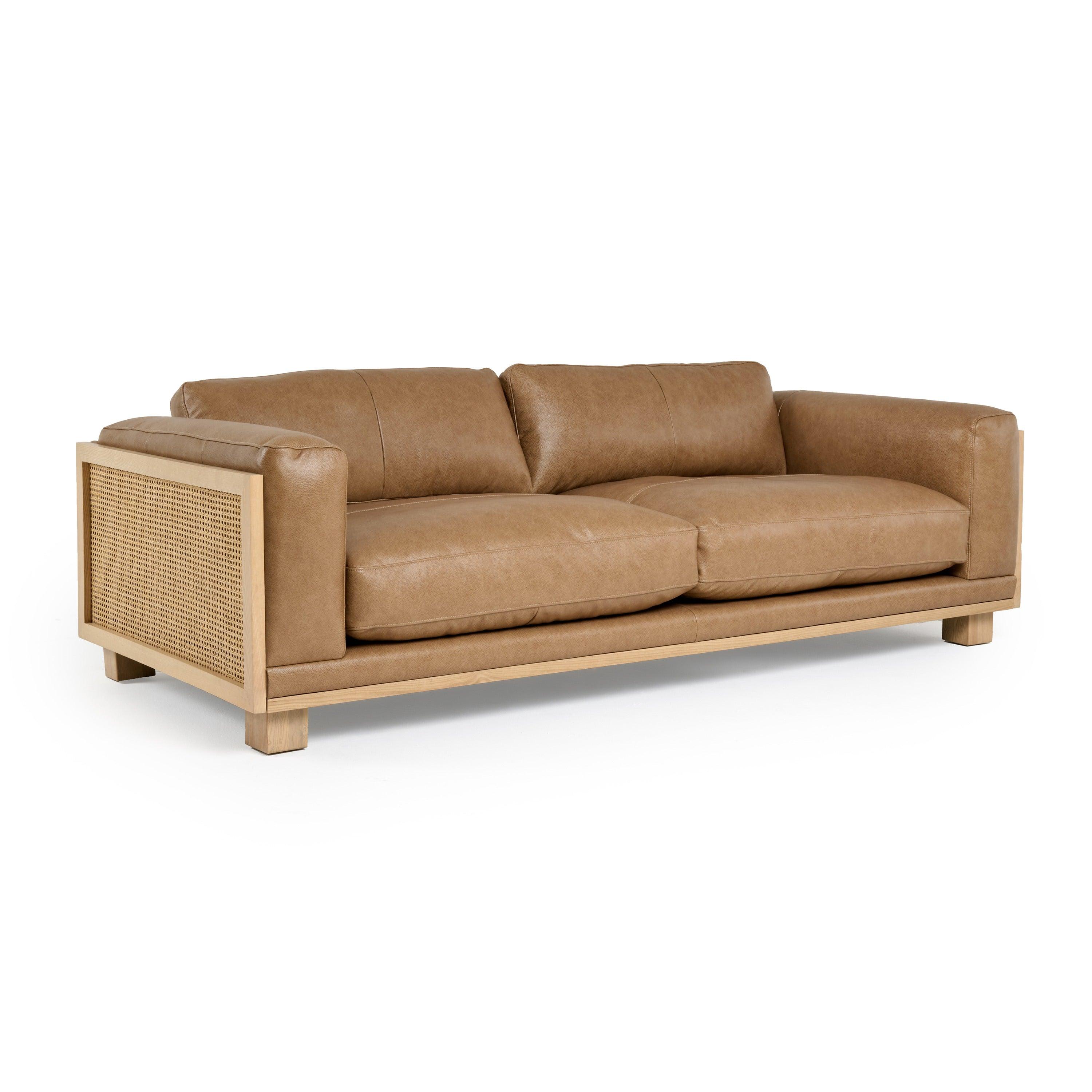 Divani Casa Danson Modern Leather Wicker Sofa