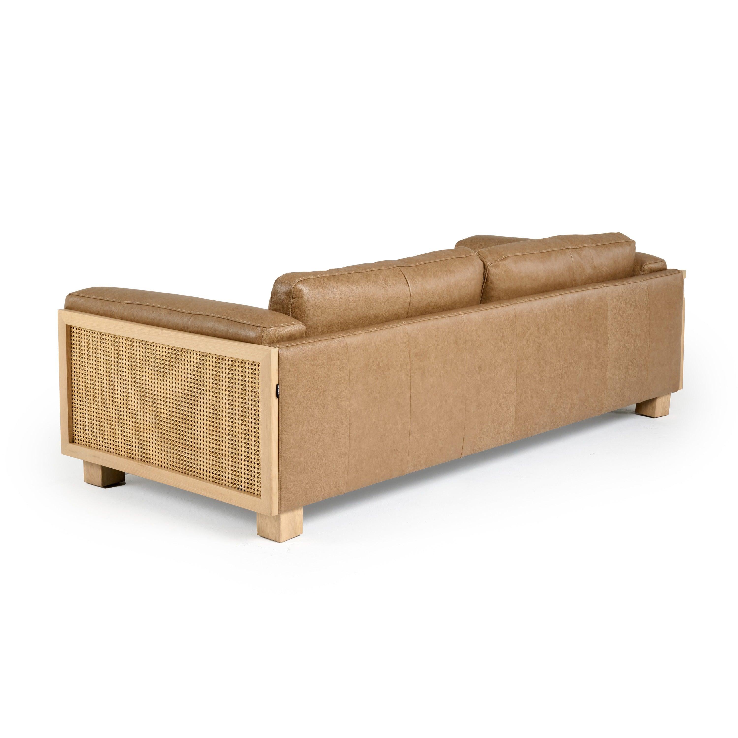 Divani Casa Danson Modern Leather Wicker Sofa