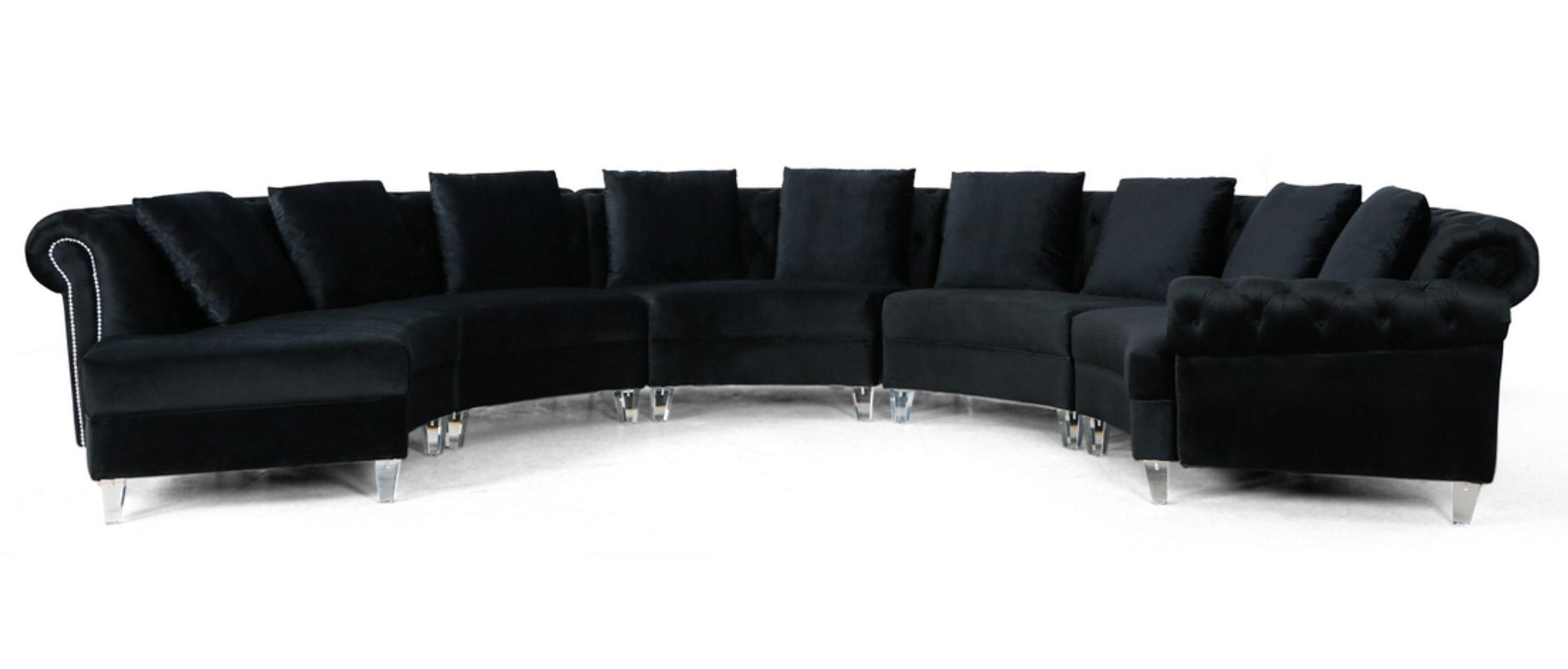 Divani Casa Darla Modern Velvet Circular Sectional Sofa