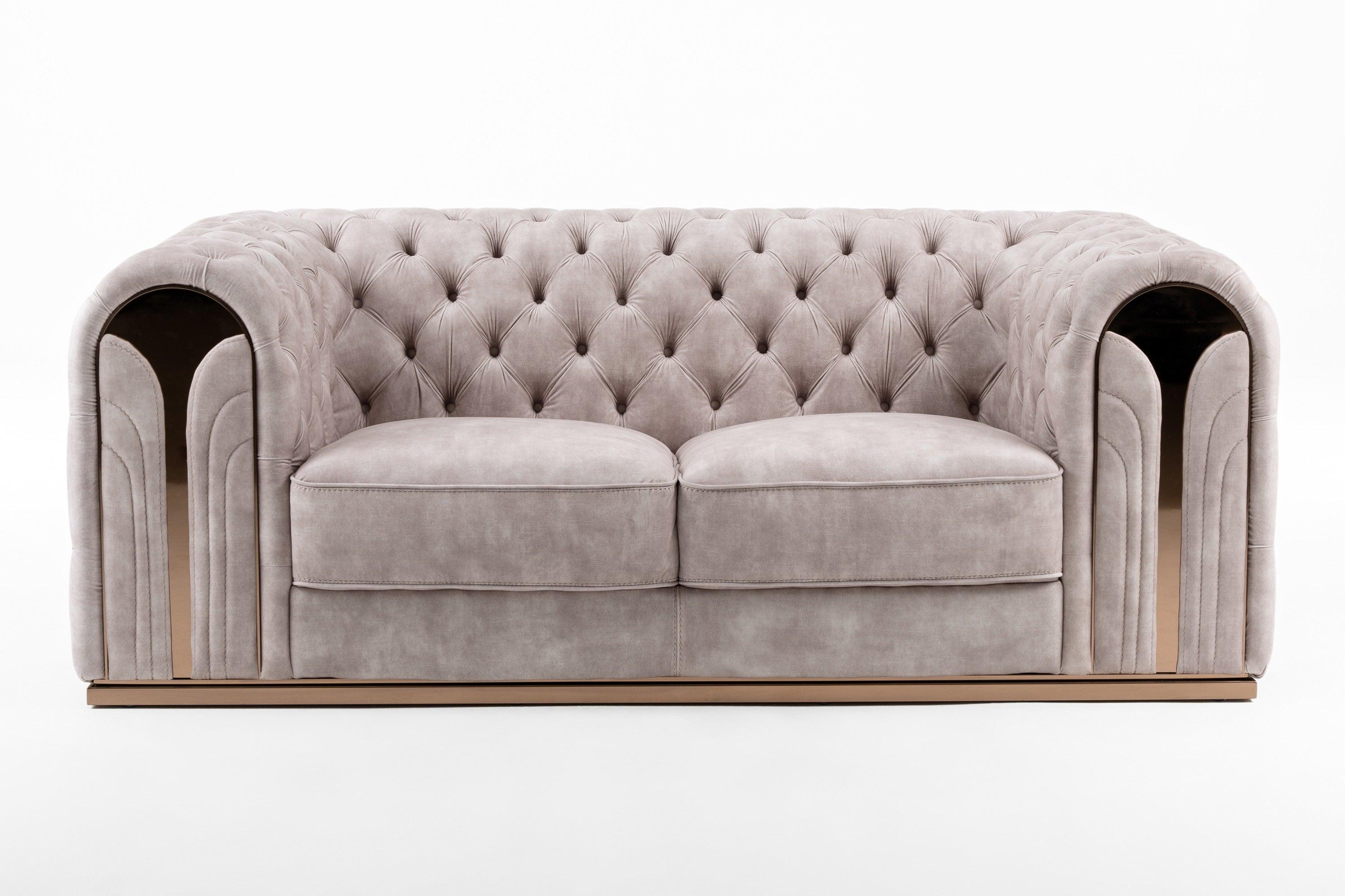 Divani Casa Dosie Transitional Velvet Loveseat