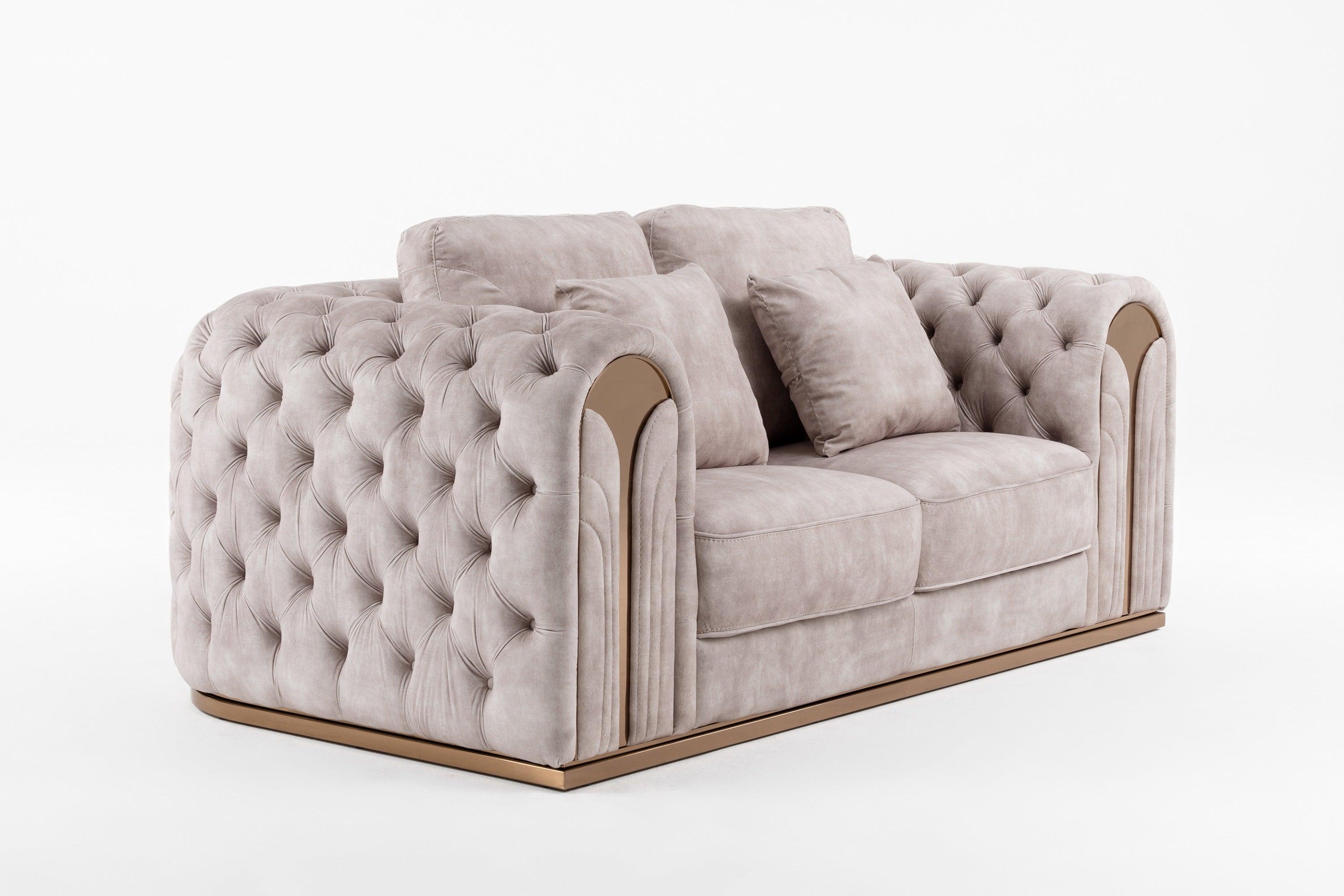 Divani Casa Dosie Transitional Velvet Loveseat