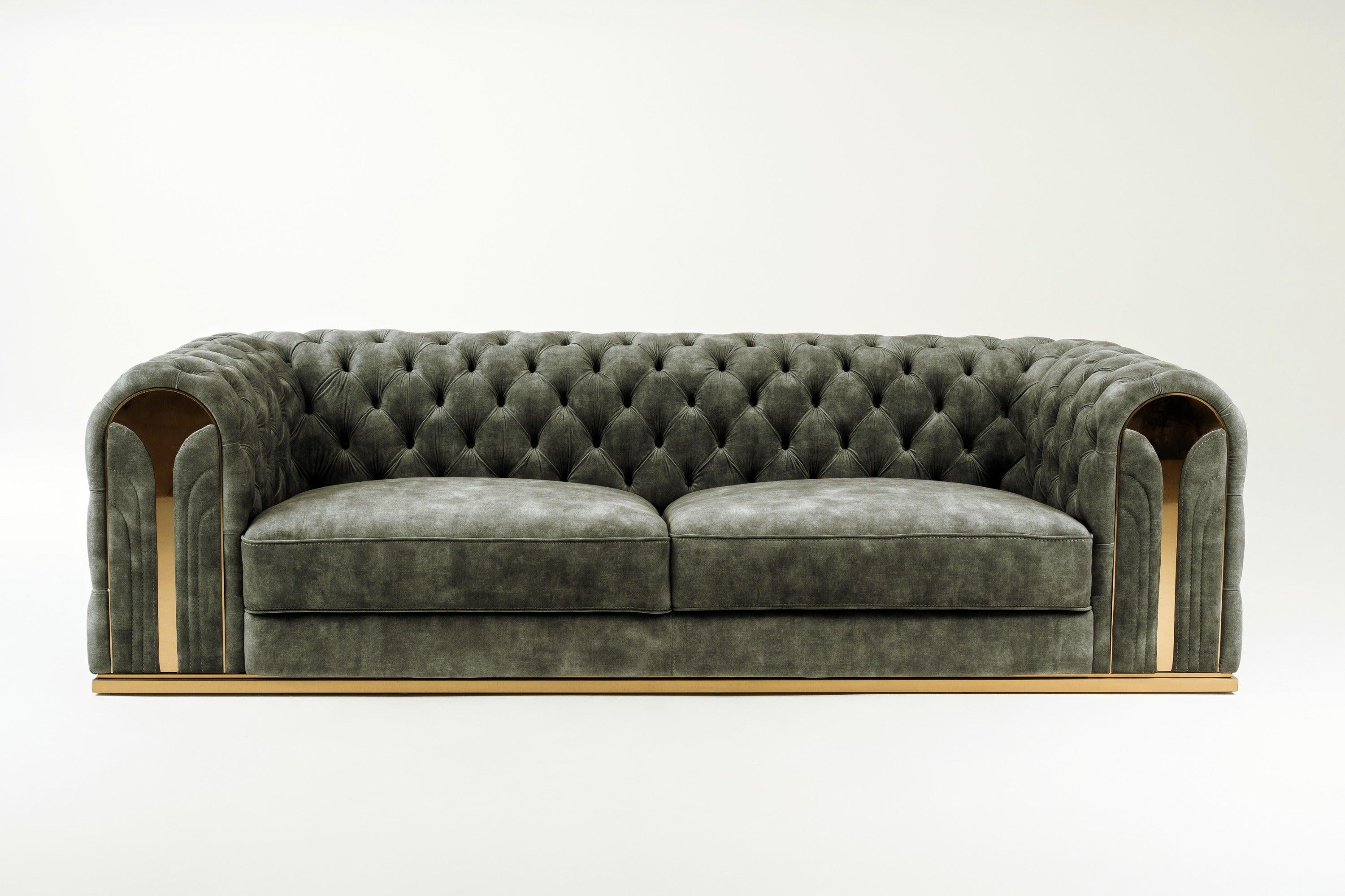 Divani Casa Dosie Transitional Velvet Sofa