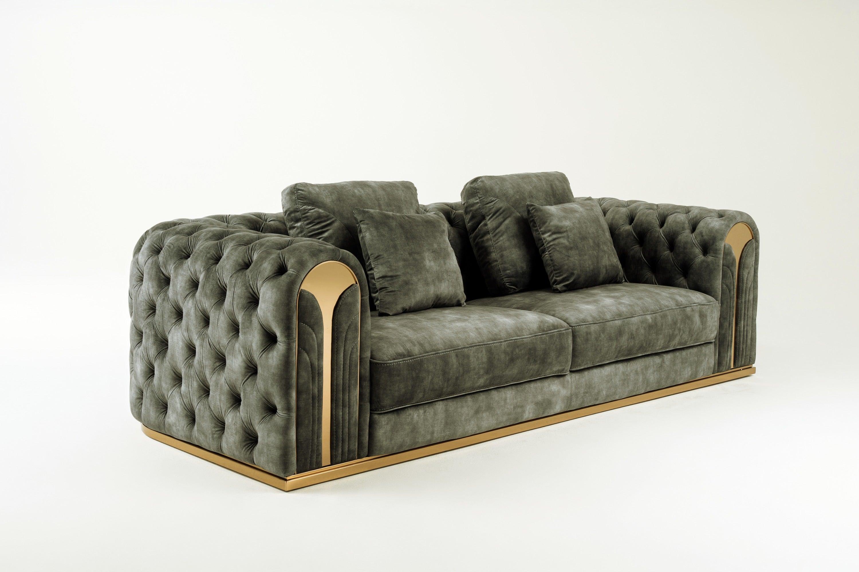 Divani Casa Dosie Transitional Velvet Sofa