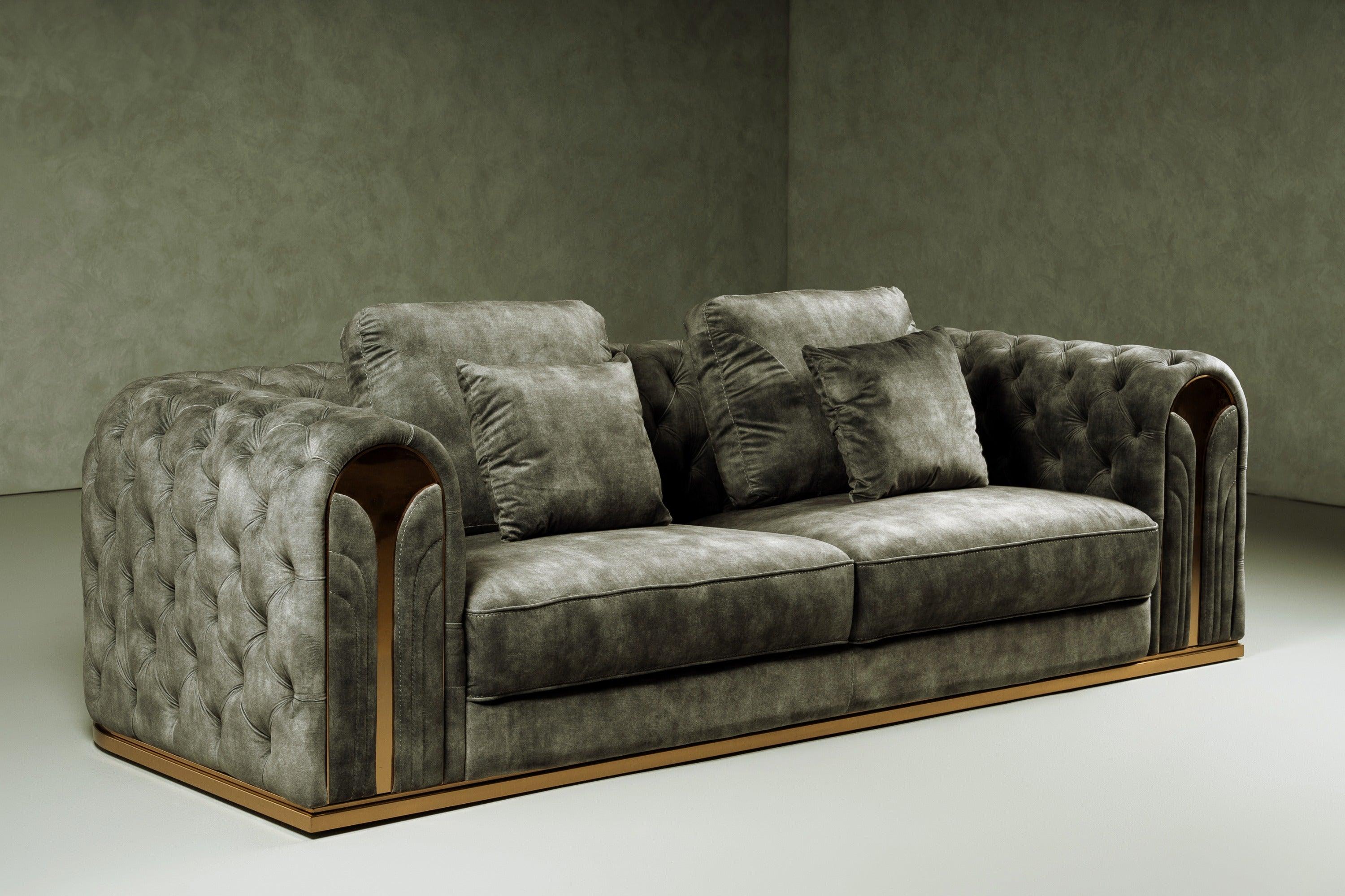 Divani Casa Dosie Transitional Velvet Sofa