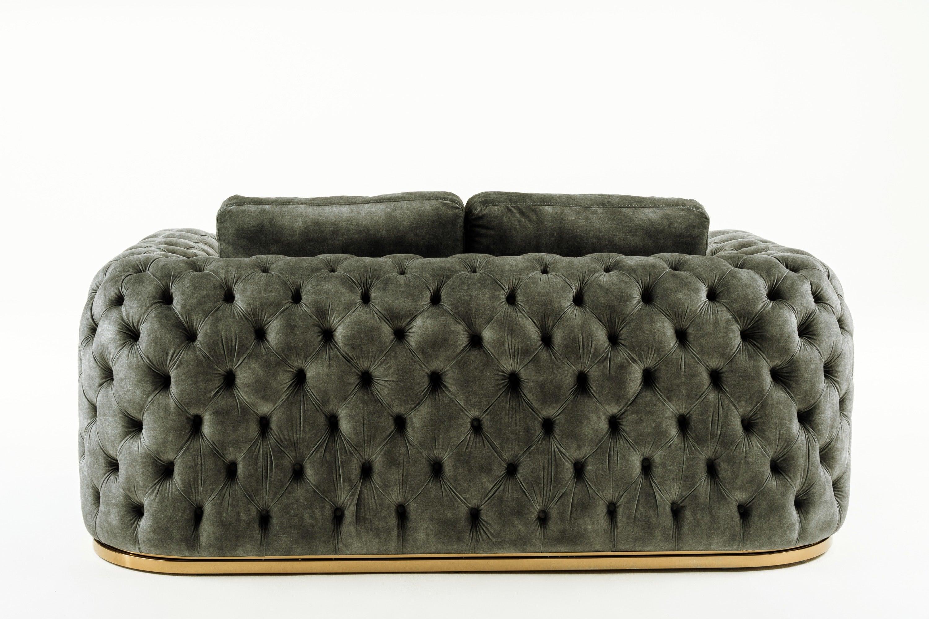 Divani Casa Dosie Transitional Velvet Loveseat