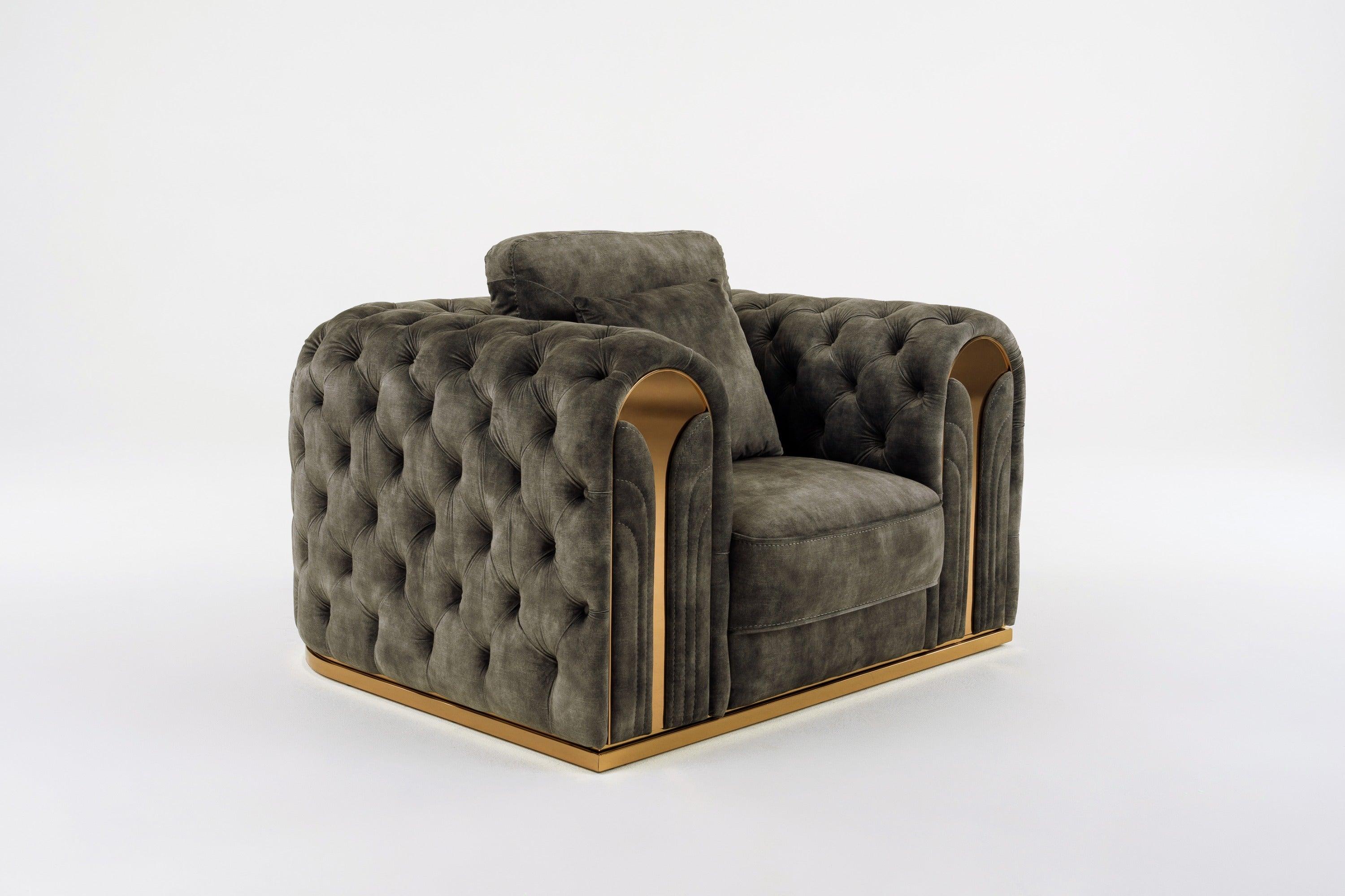 Divani Casa Dosie Transitional Velvet Chair