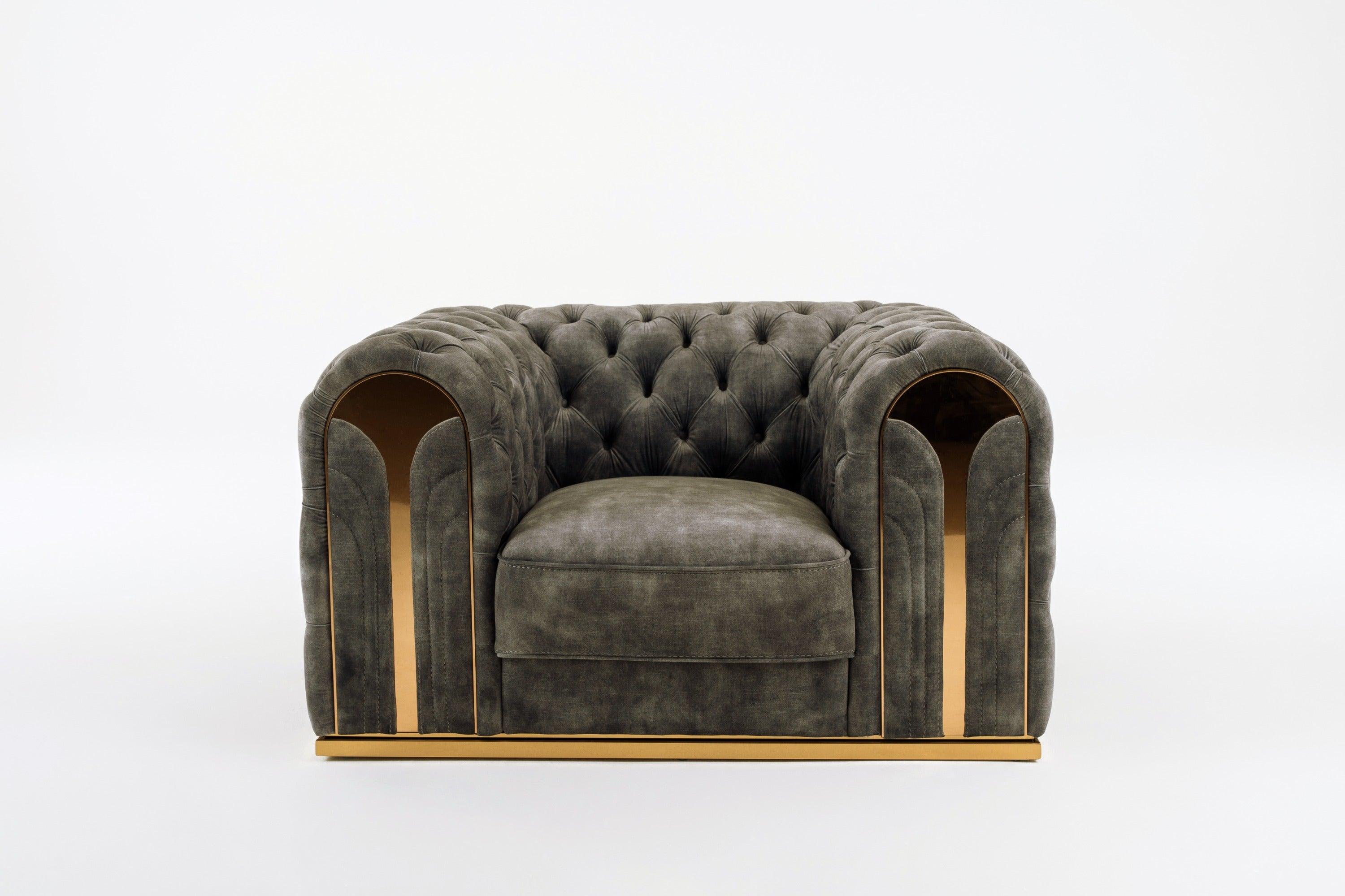 Divani Casa Dosie Transitional Velvet Chair