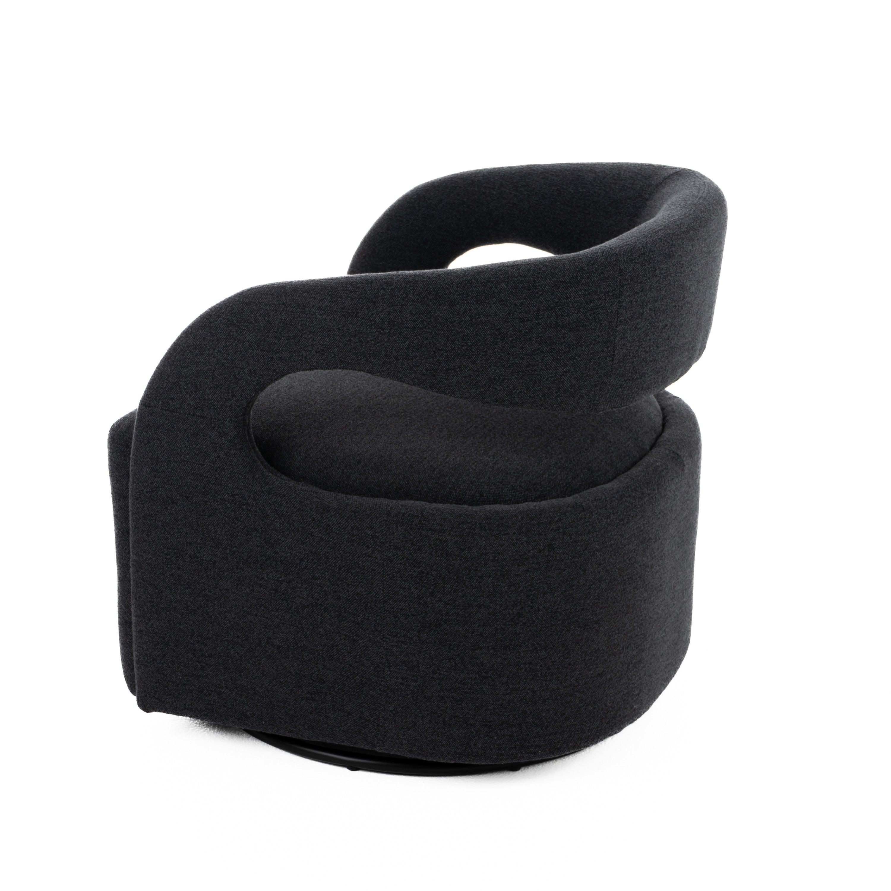 Modrest Dowsett Modern Fabric Swivel Accent Chair