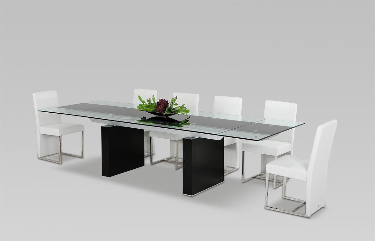 Lisbon Modern Glas Extendable Dining Table