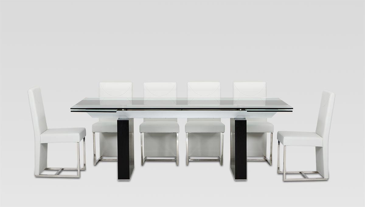 Lisbon Modern Glas Extendable Dining Table