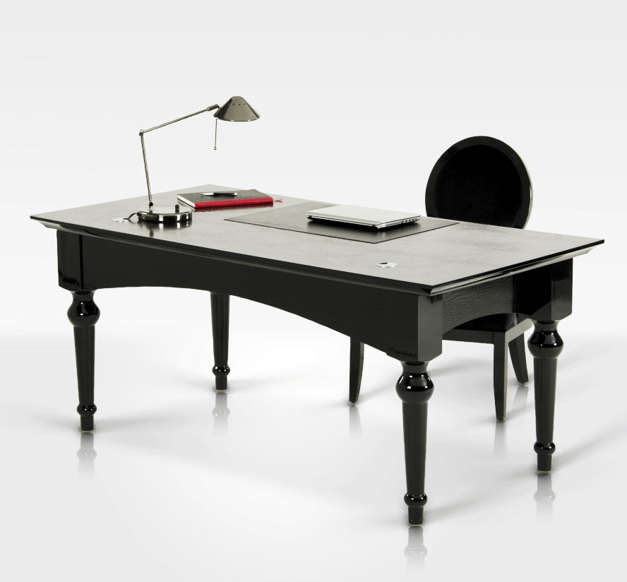 AX Ambassador Transitional Crocodile Lacquer Office Desk