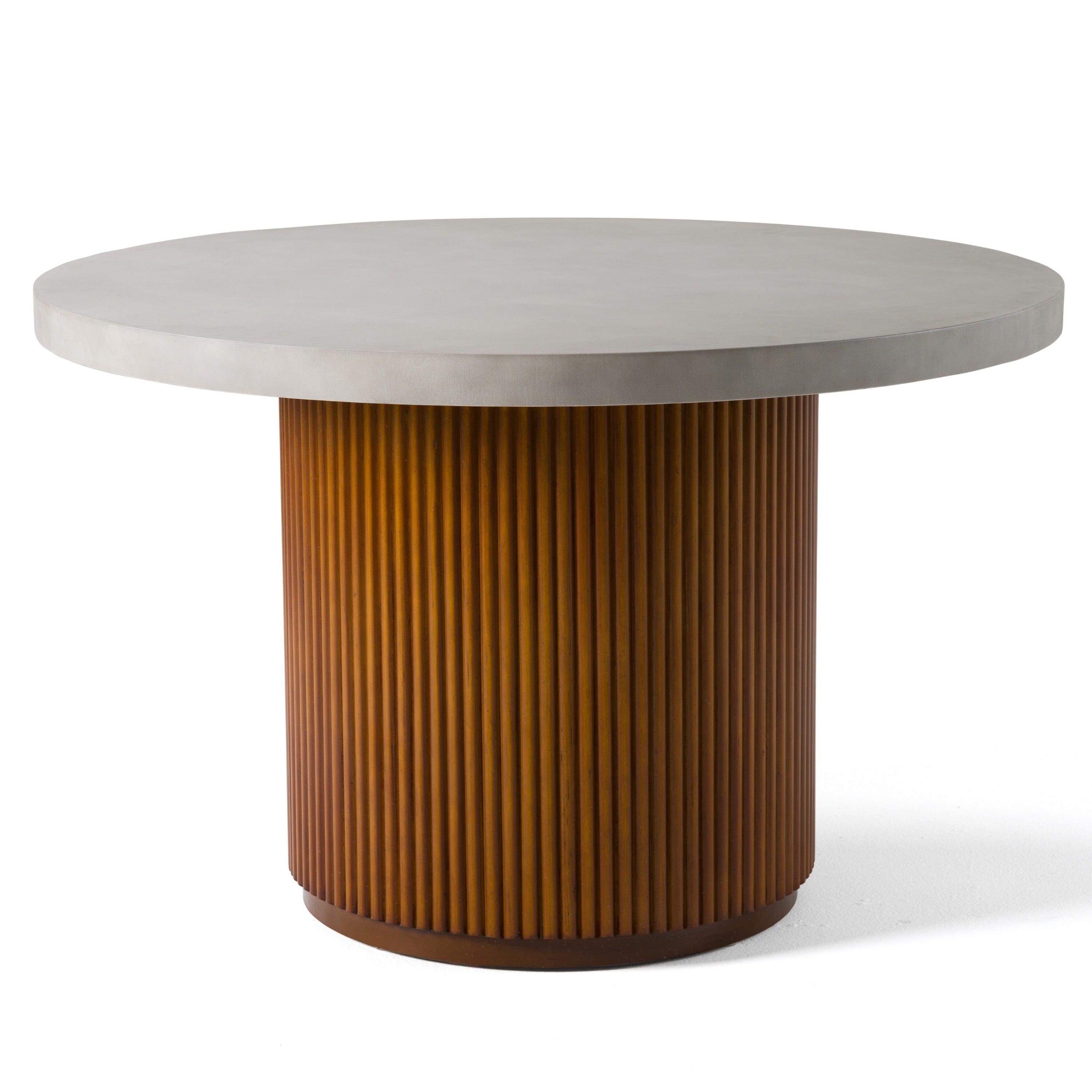 Modrest Duncan Modern Faux Concrete Round Dining Table