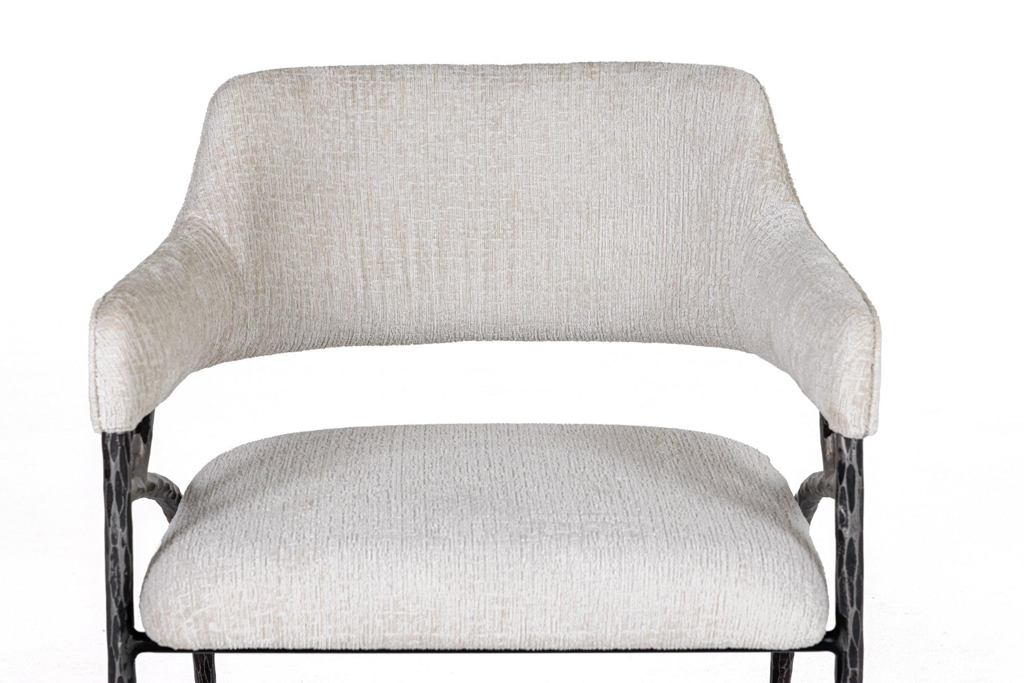 Modrest Ector Modern Fabric Forged Metal Accent Chair