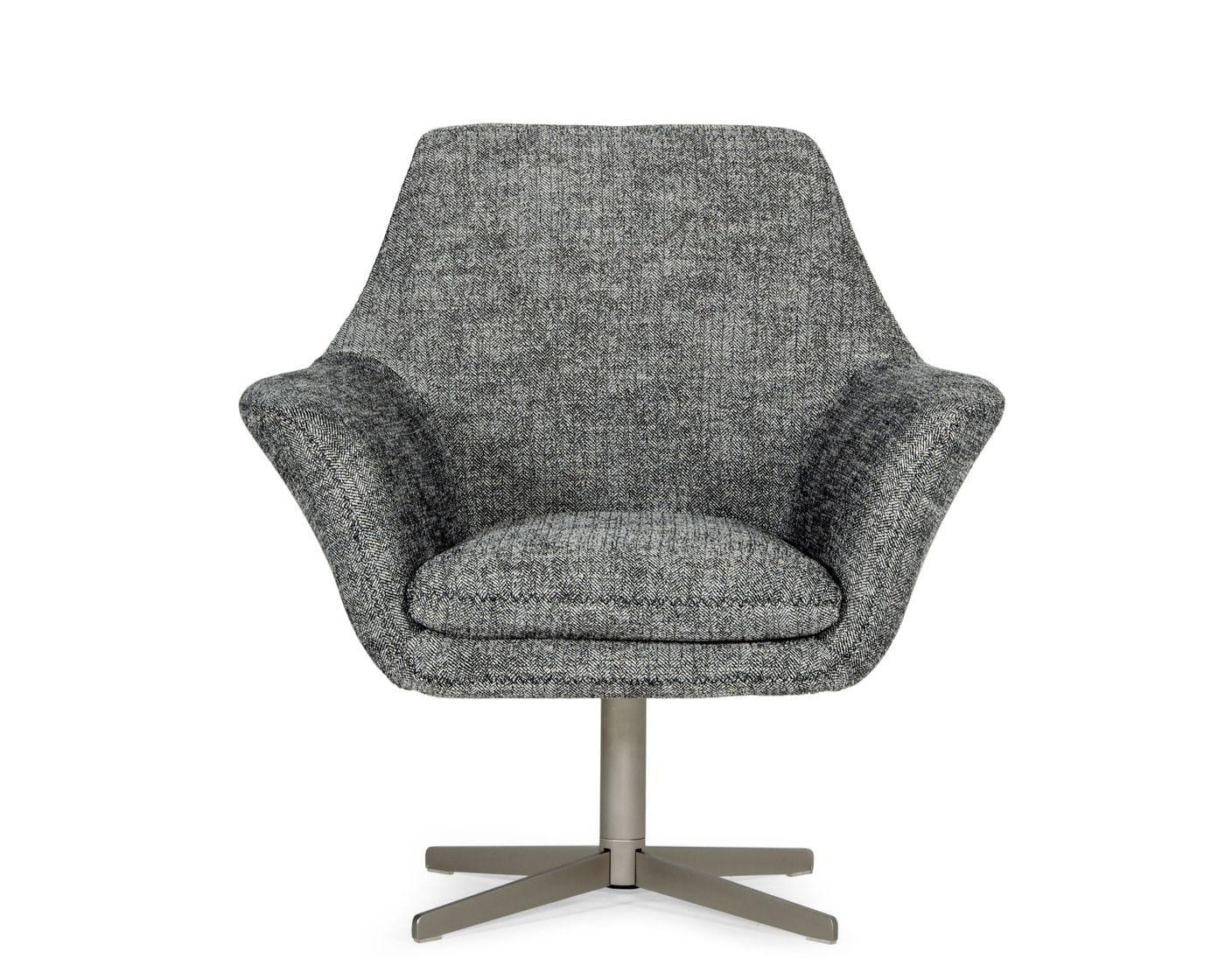 Divani Casa Elvin Modern Fabric Swivel Lounge Chair