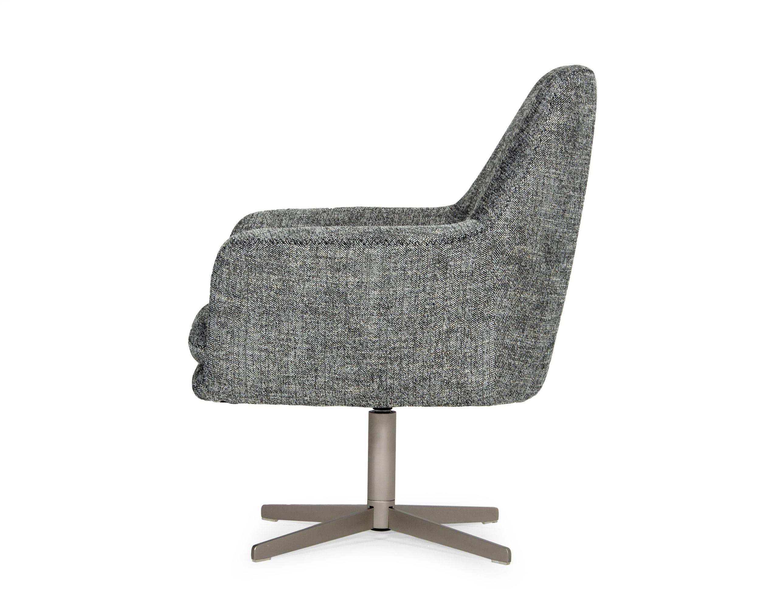 Divani Casa Elvin Modern Fabric Swivel Lounge Chair