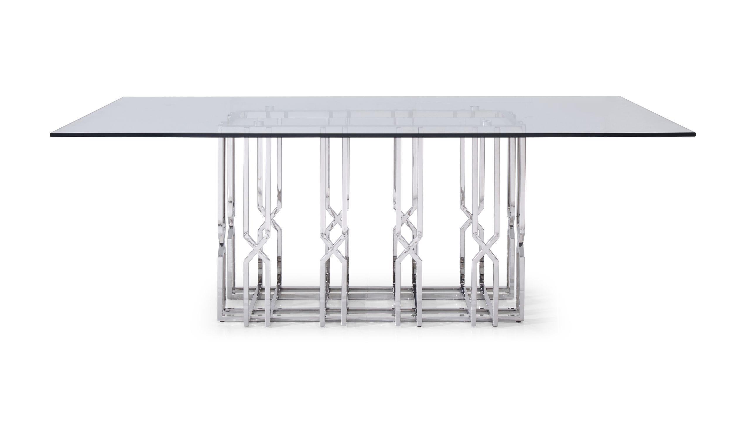 Modrest Ericson Modern Glass Stainless Steel Dining Table