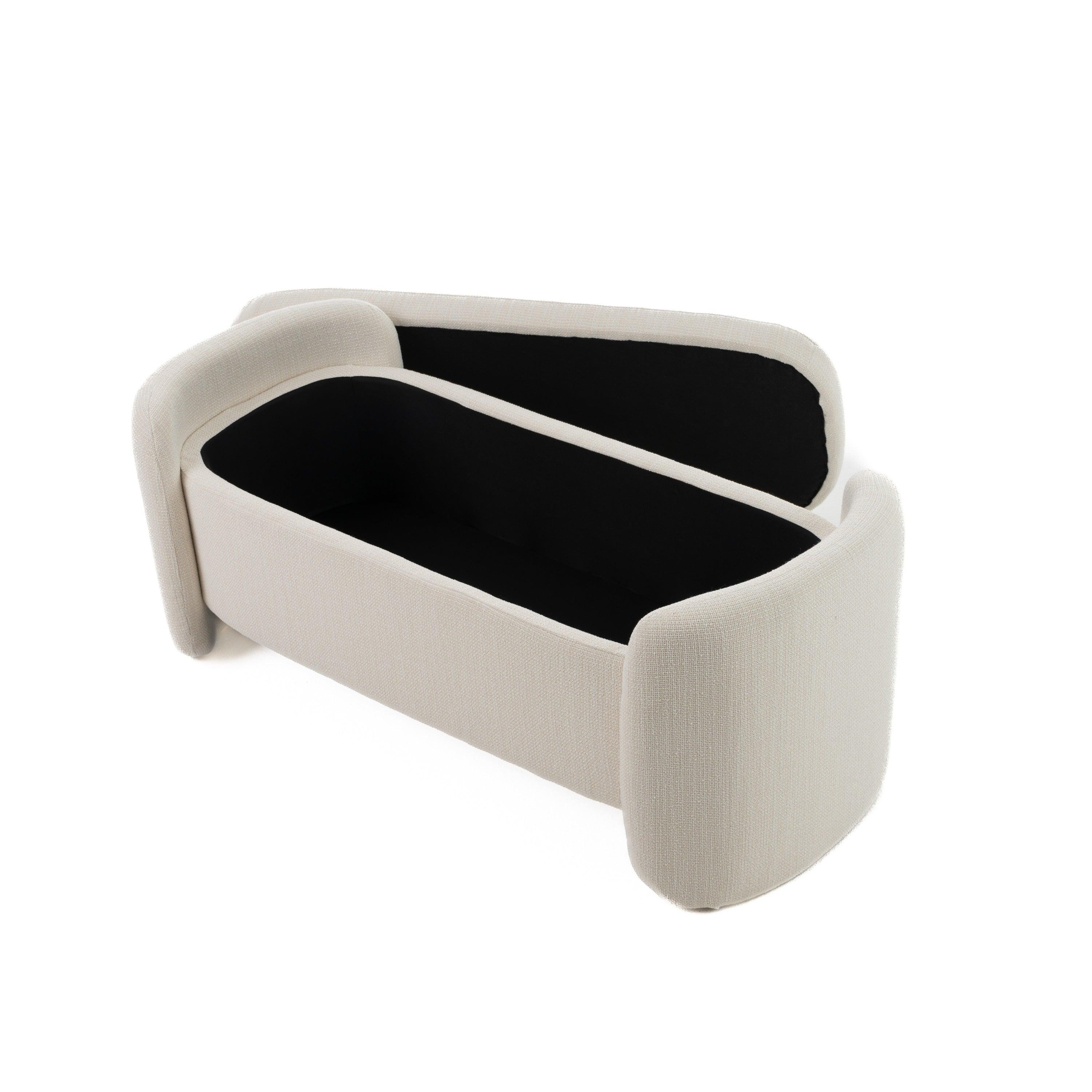 Modrest Erin Modern Fabric Storage Ottoman Bench