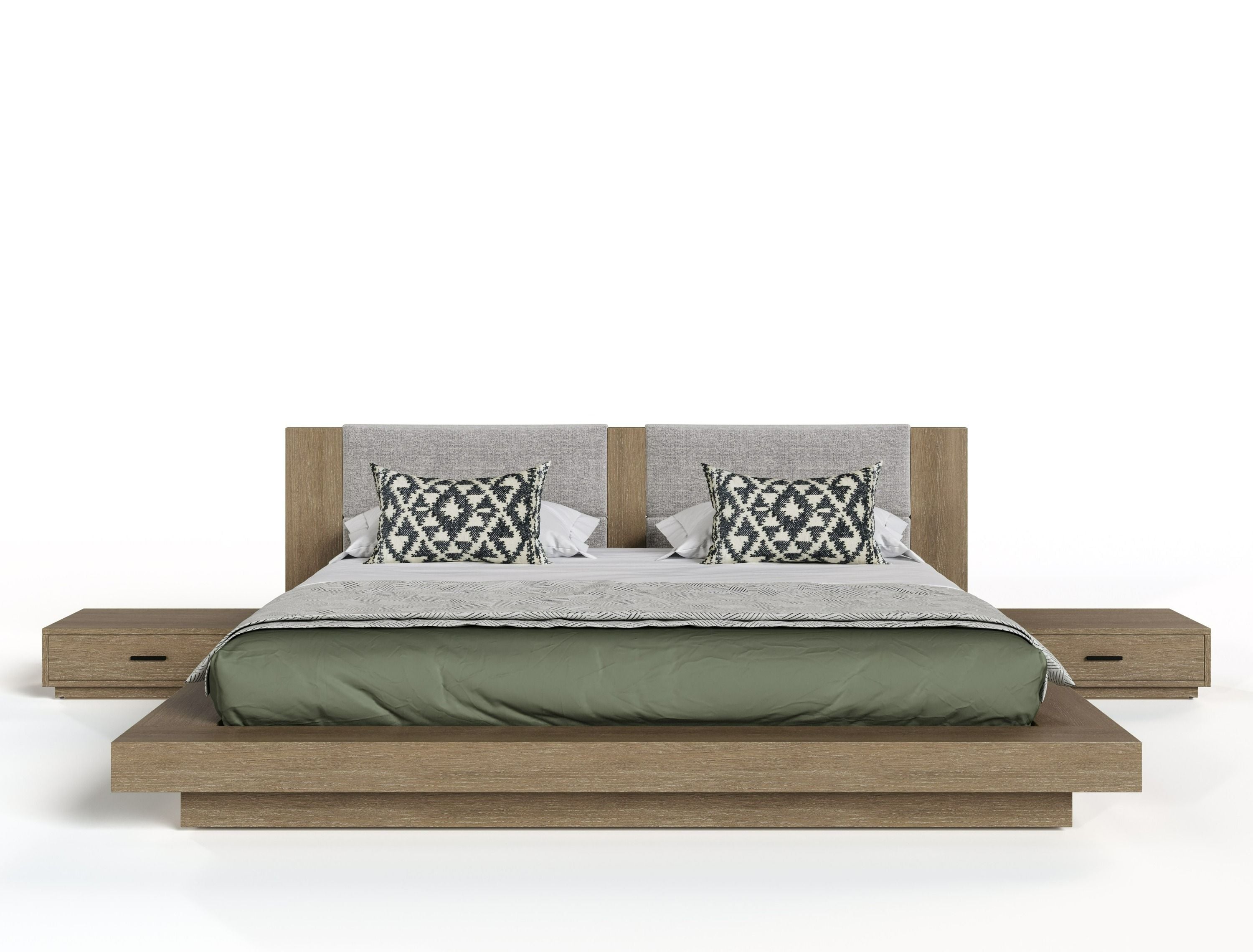 Nova Domus Fantasia Contemporary Bed with Two Nightstands