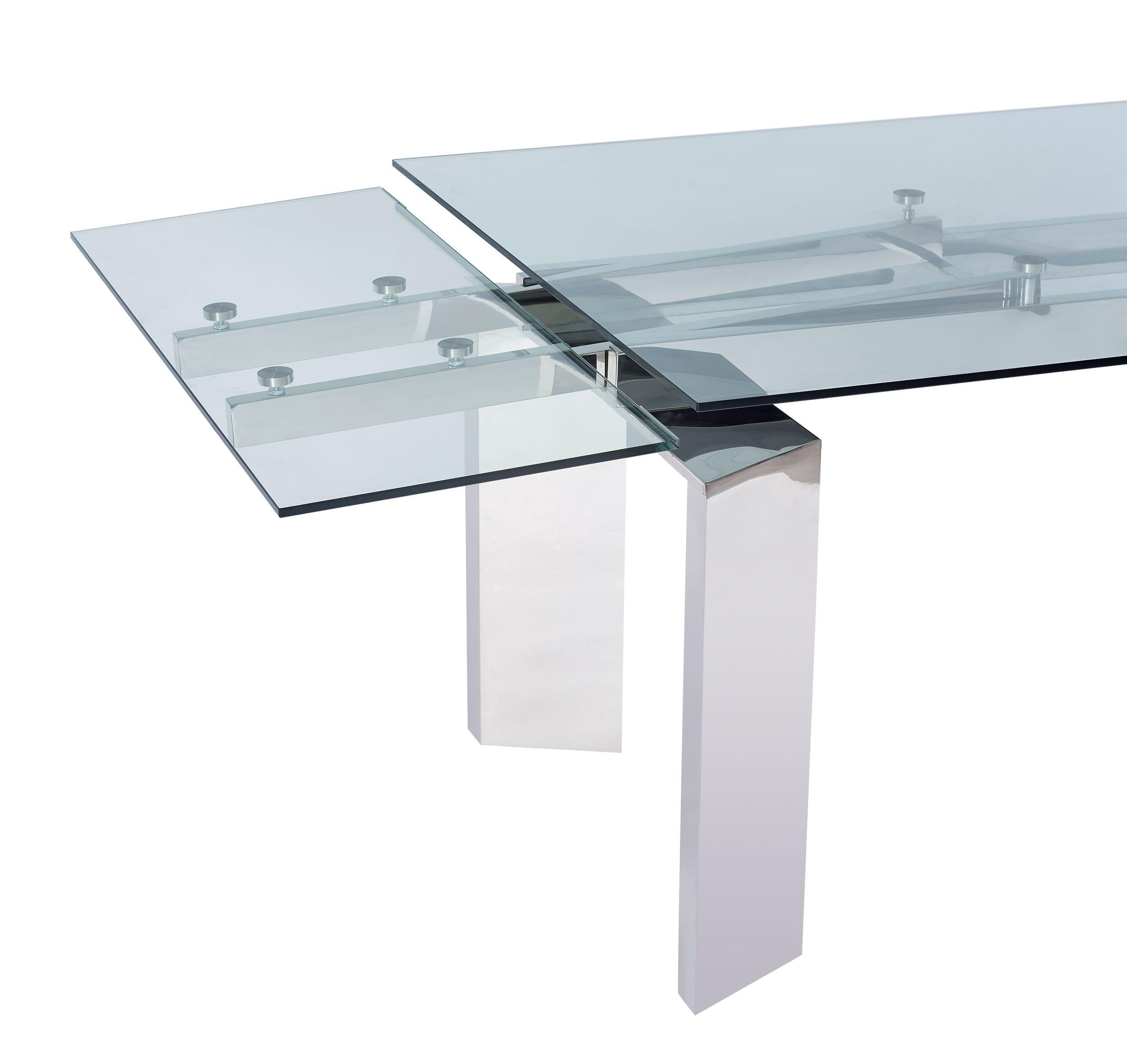 Modrest Viking Modern Extendable Glass Dining Table