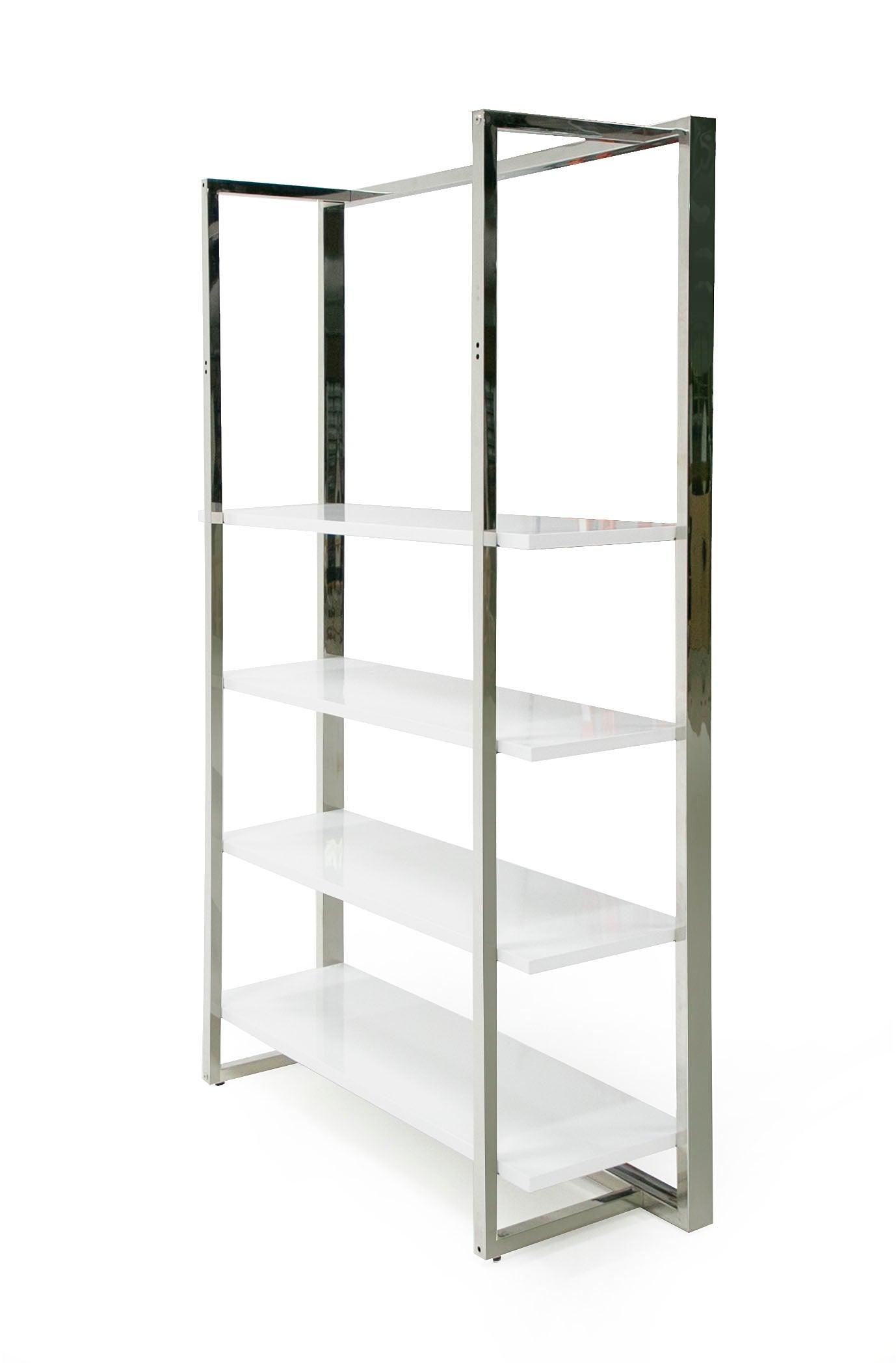 Modrest Fauna Modern High Gloss Stainless Steel Bookshelf