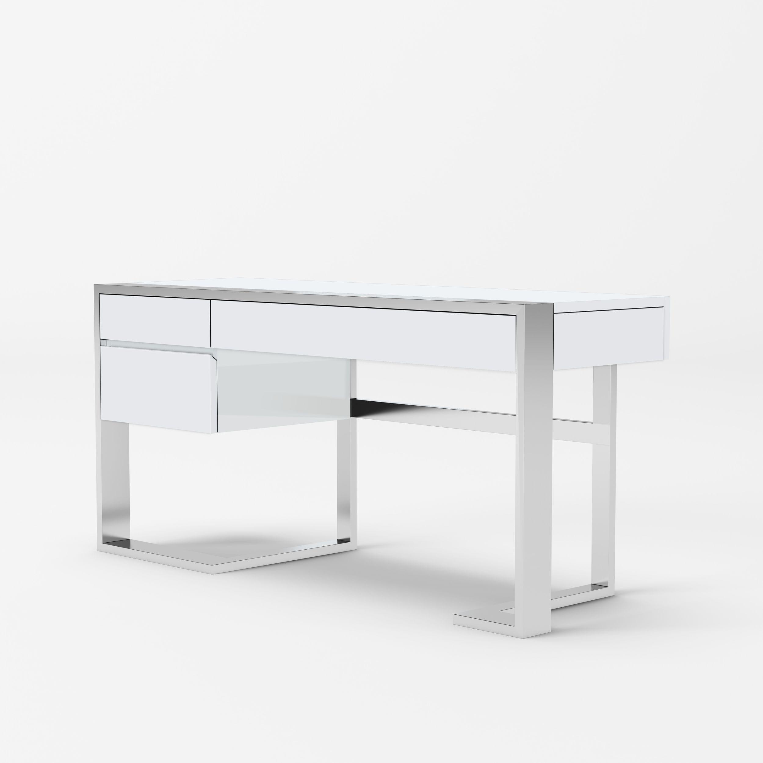 Modrest Fauna Modern High Gloss Stainless Steel Desk