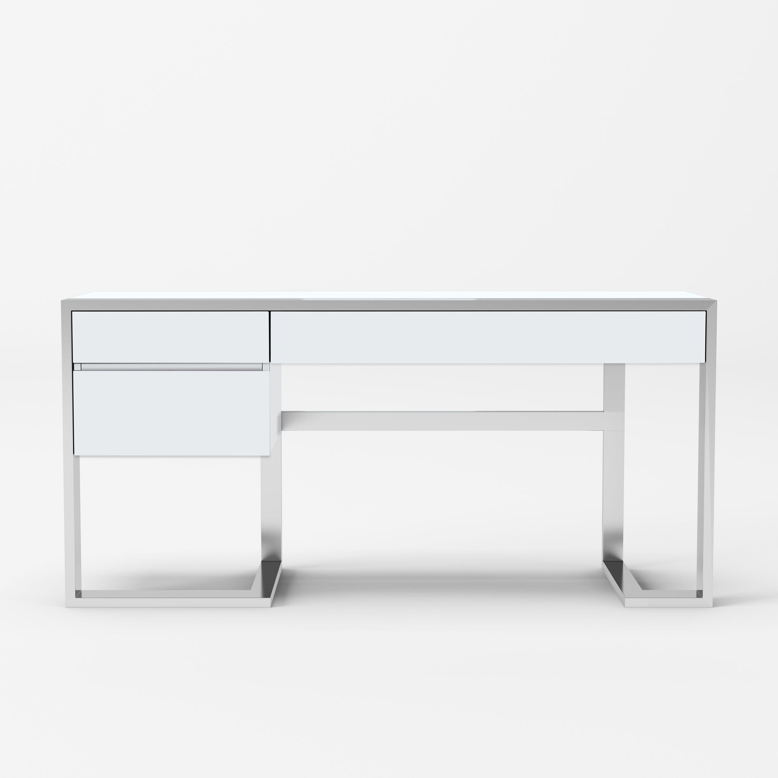 Modrest Fauna Modern High Gloss Stainless Steel Desk