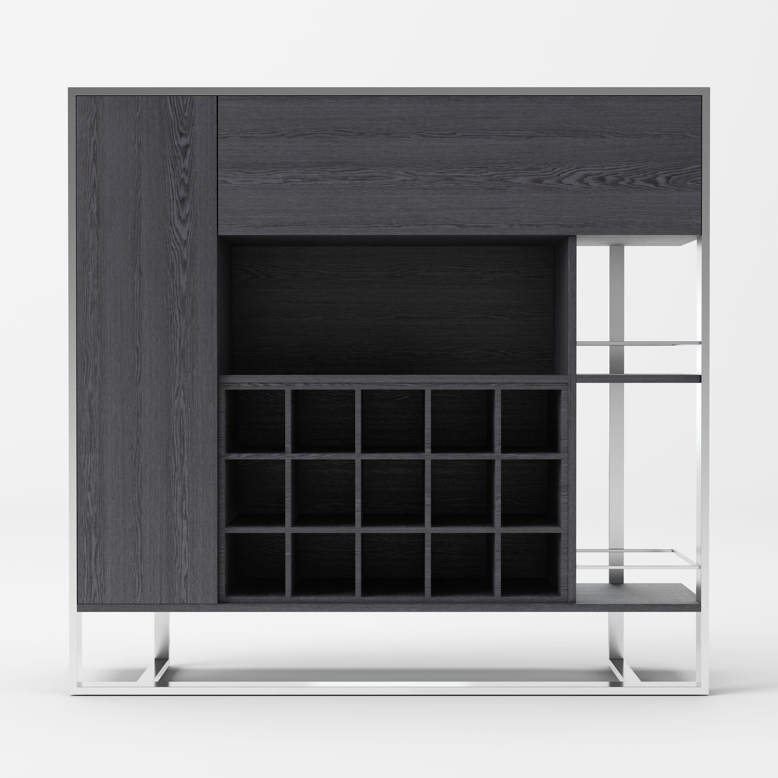 Modrest Fauna Elm Stainless Steel Wine Cabinet