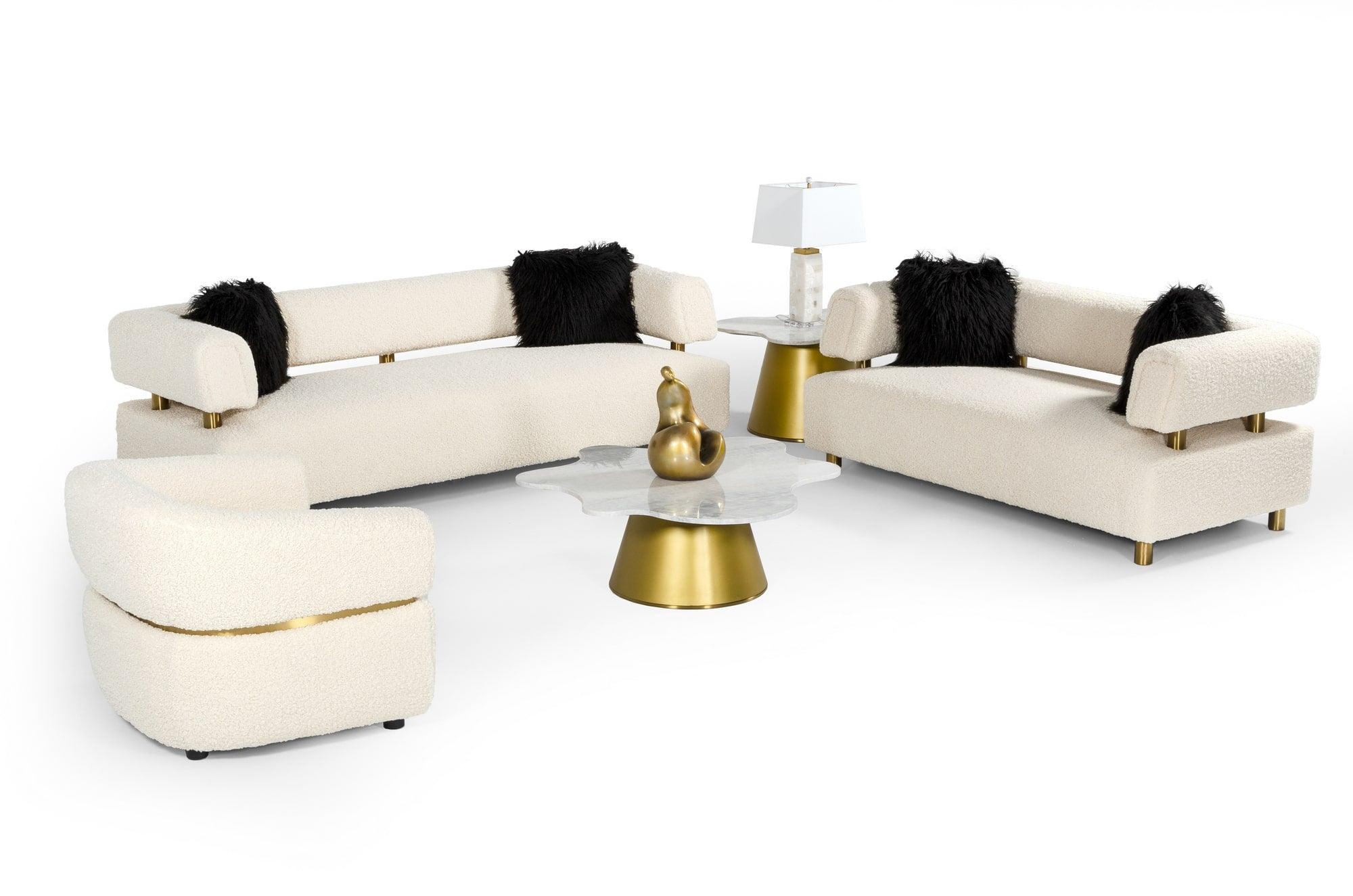 Divani Casa Gannet Glam Fabric Sofa