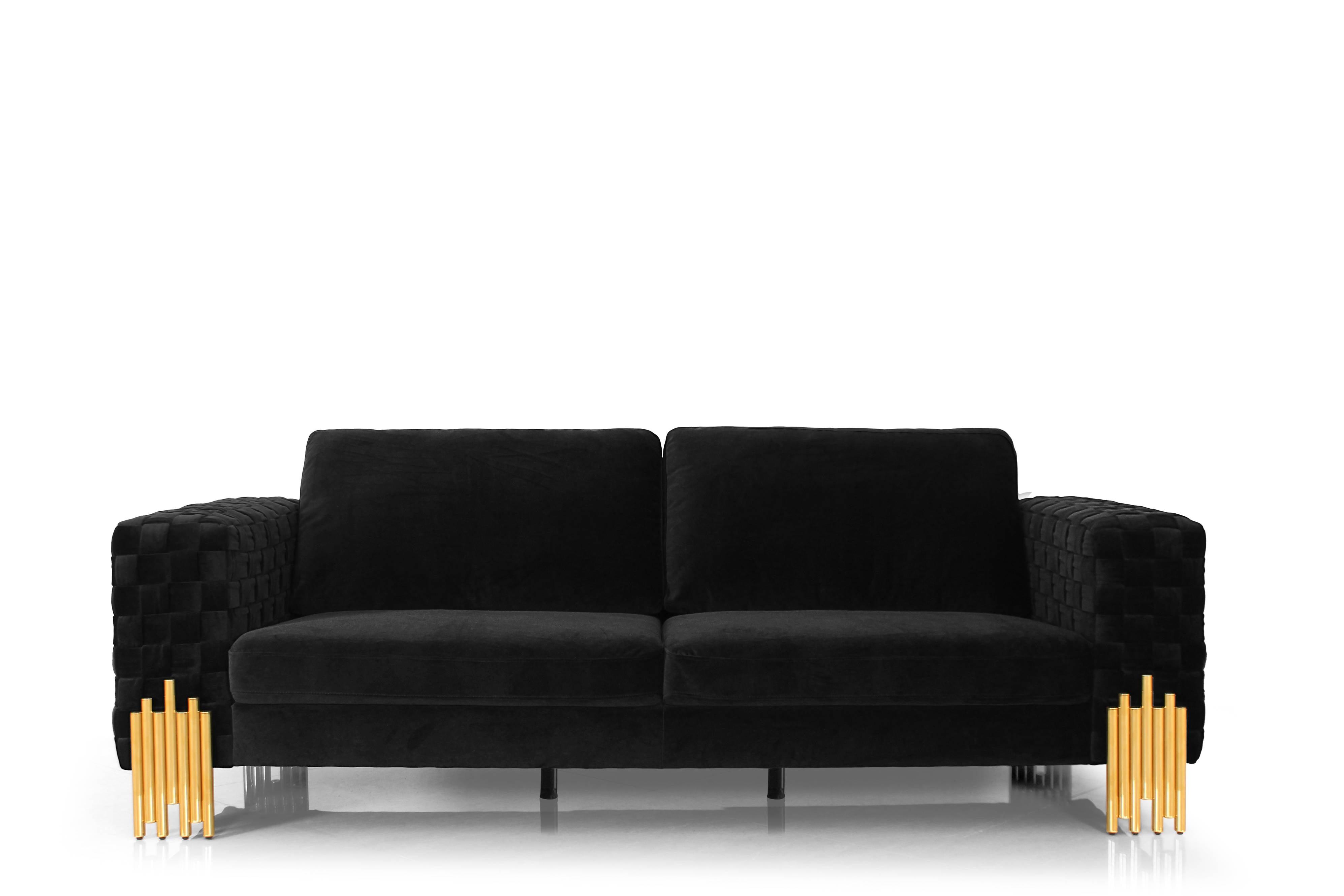 Divani Casa Georgia Modern Velvet Glam Sofa