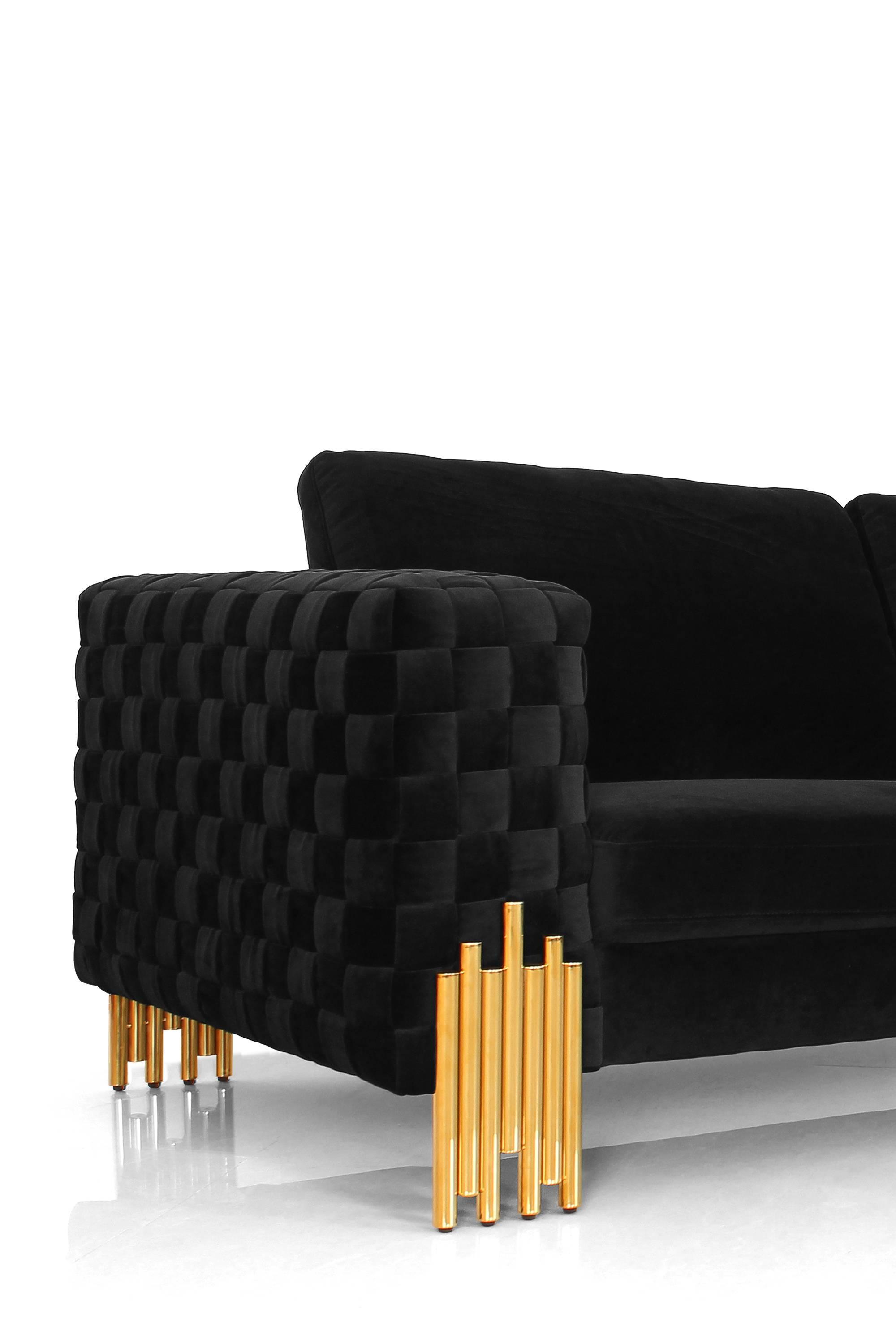 Divani Casa Georgia Modern Velvet Glam Sofa