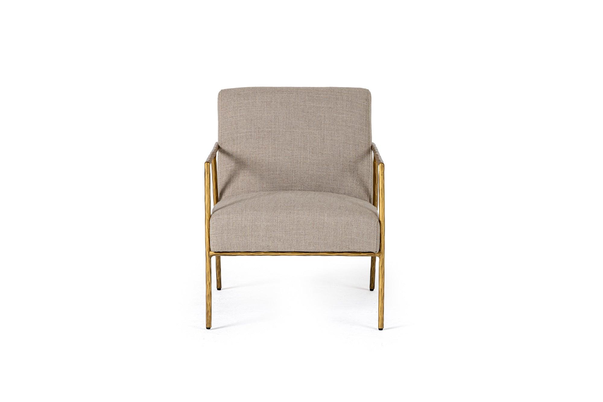 Modrest Gibbons Modern Linen Forged Accent Chair