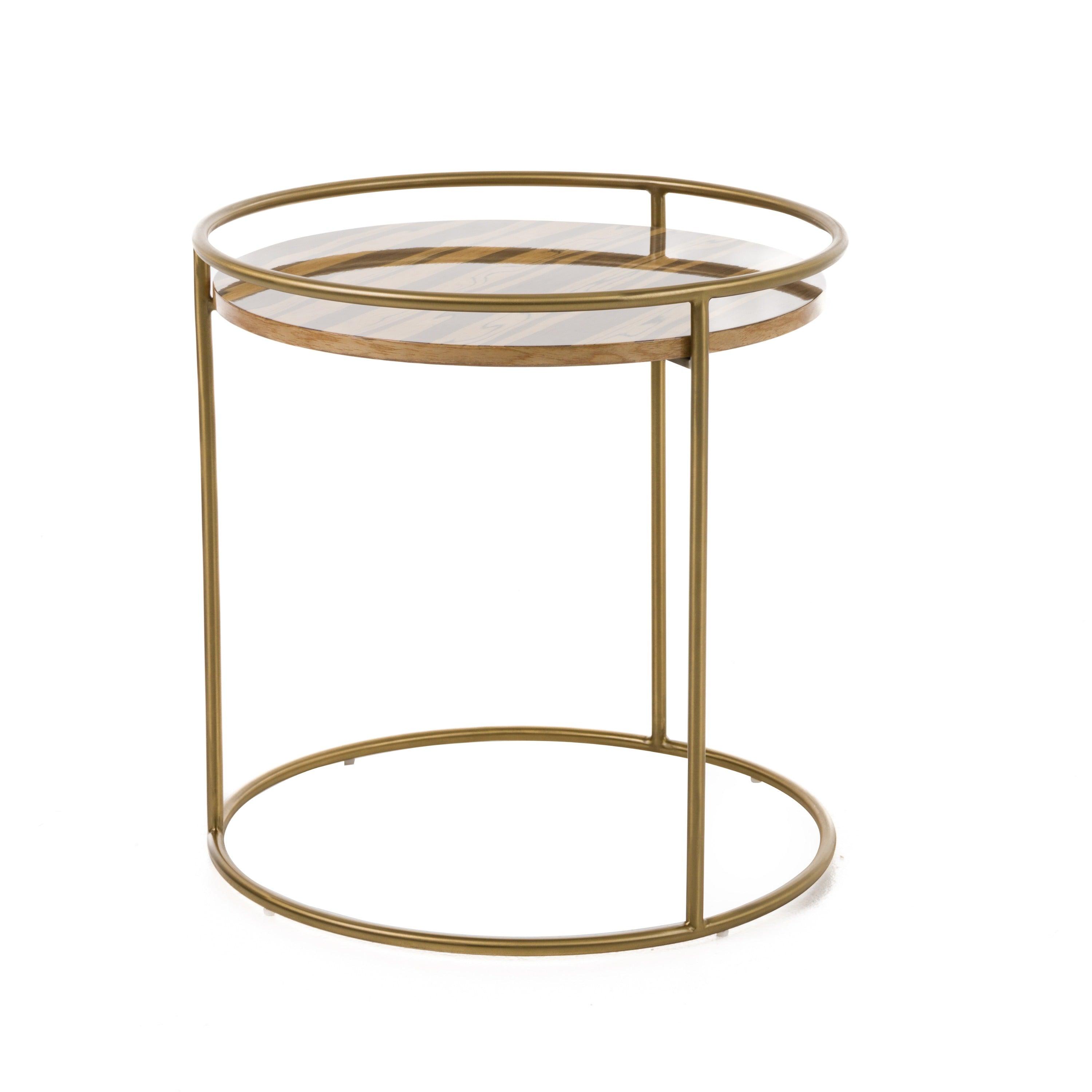 Modrest Gilcrest Glam and Marble End Table