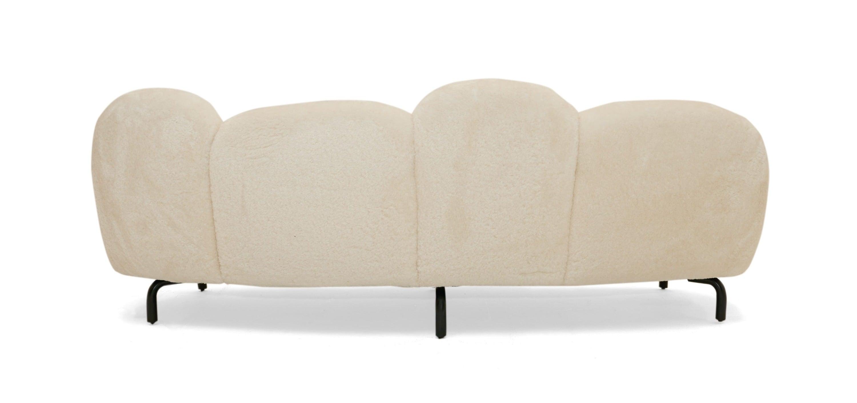 Divani Casa Glaster Contemporary Sherpa 88" Bubble Sofa