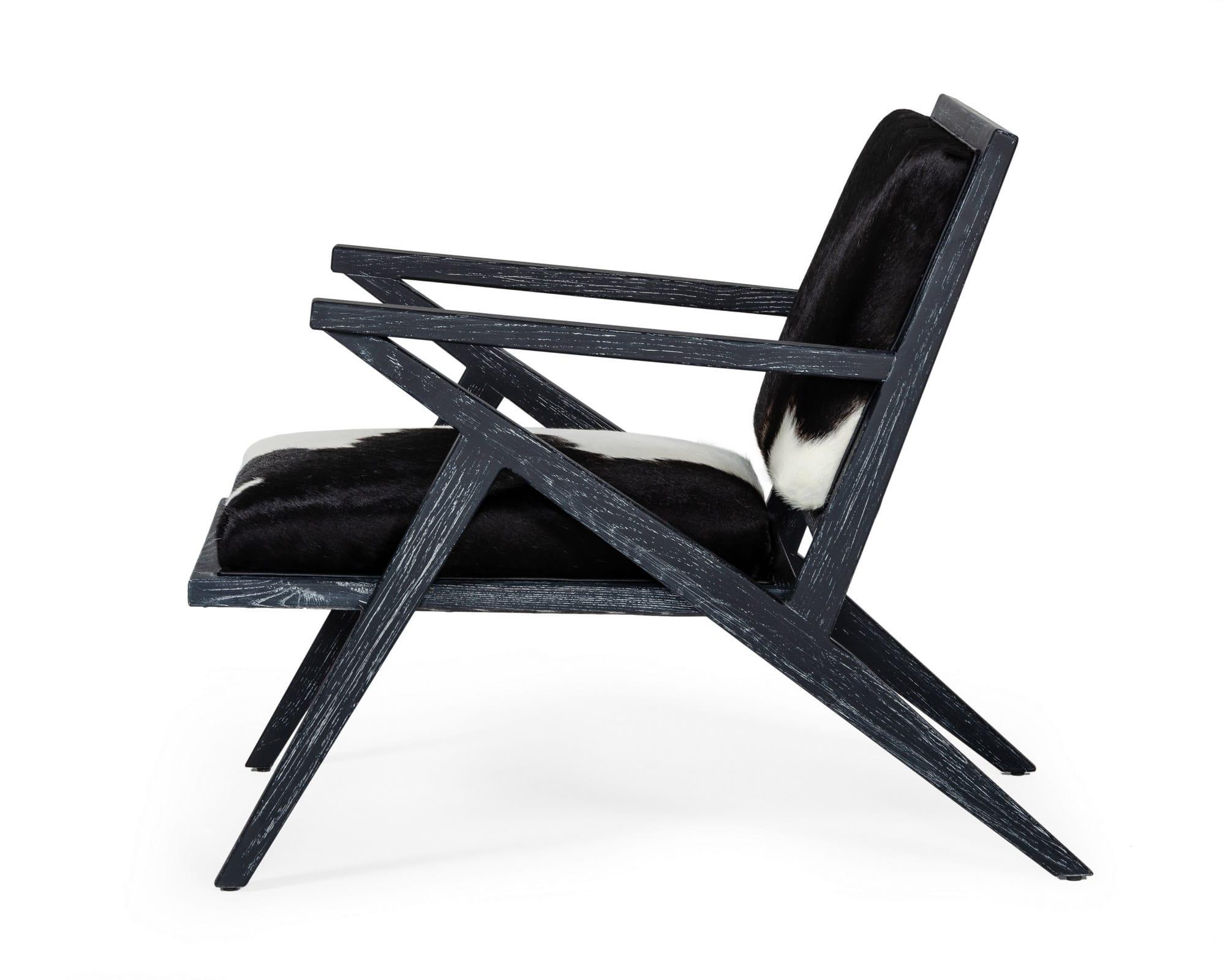 Modrest Hallam Glam and Cowhide Accent Chair