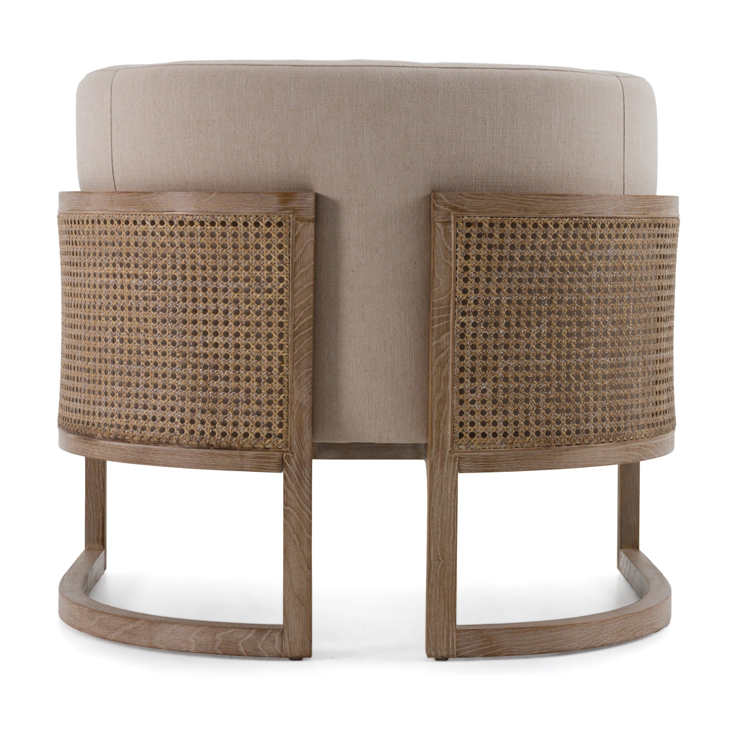 Modrest Haney Modern Fabric Rattan Accent Chair