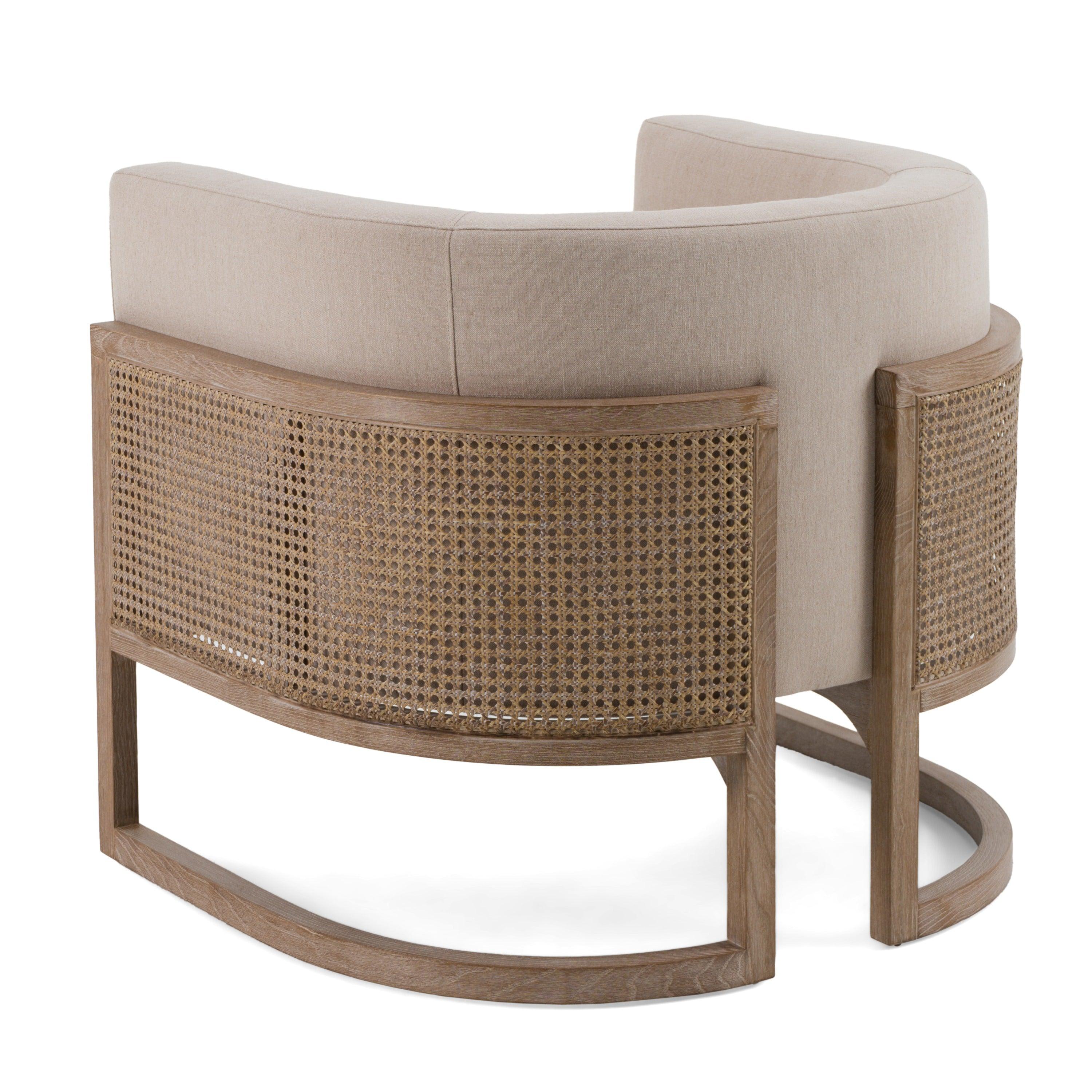 Modrest Haney Modern Fabric Rattan Accent Chair