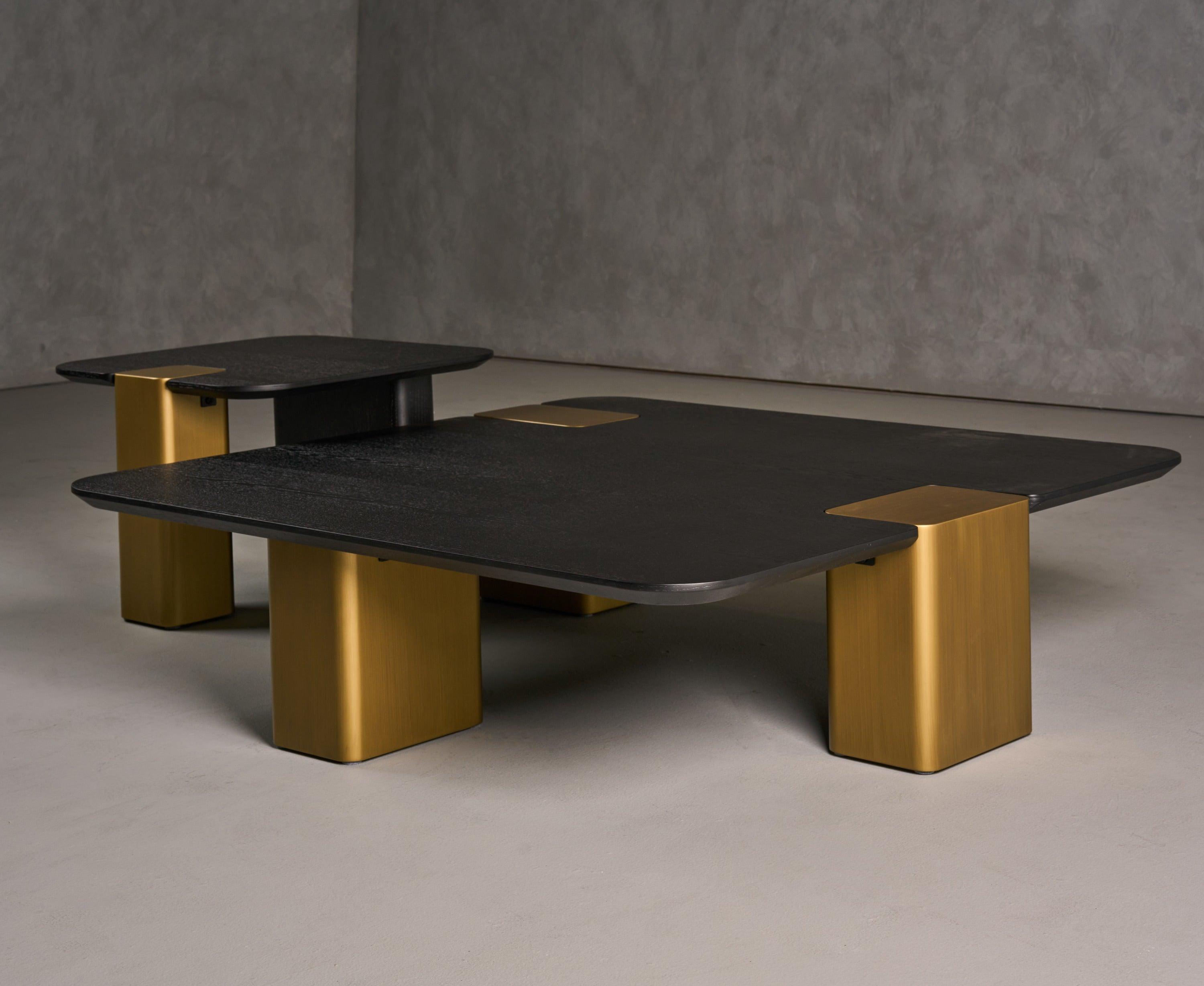 Modrest Harold Modern Brushed Square Coffee Table Set