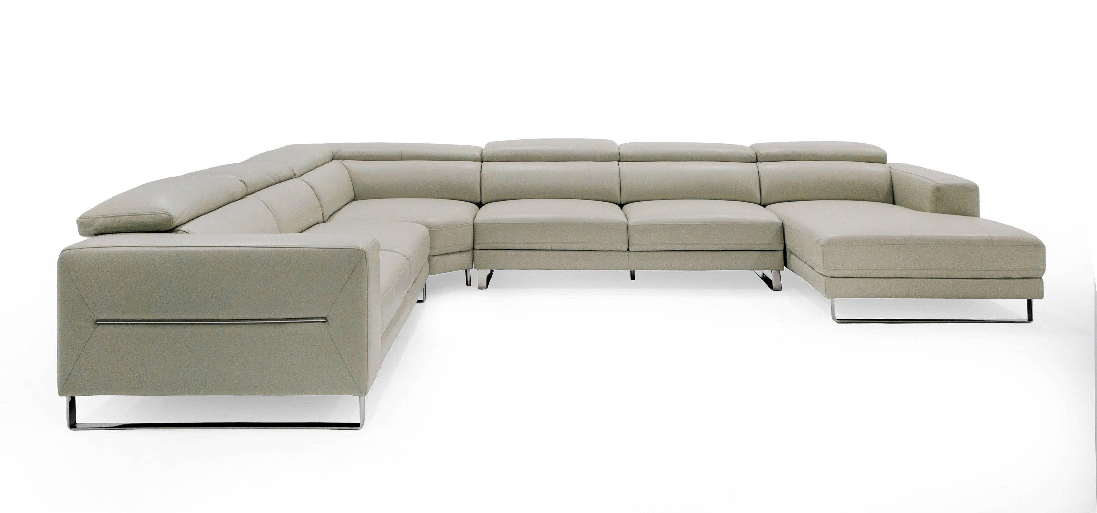 Divani Casa Hawkey Contemporary Leather RAF Chaise Sectional Sofa