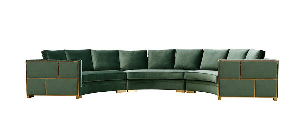 Divani Casa Ritner Modern Velvet Curved Sectional Sofa