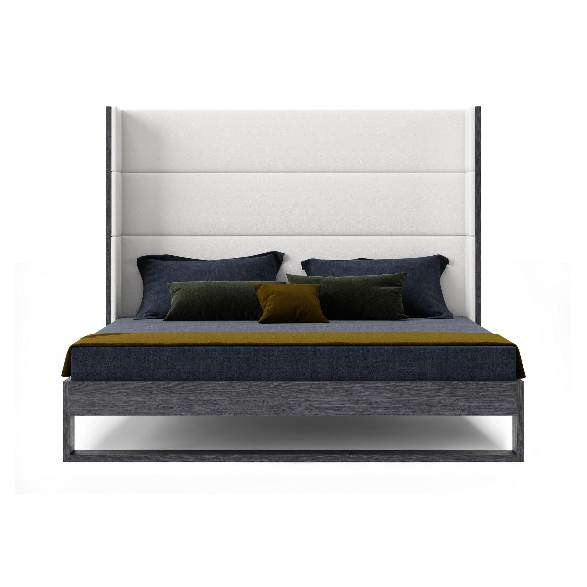 Modrest Heloise Contemporary Leather Elm Trim Bed