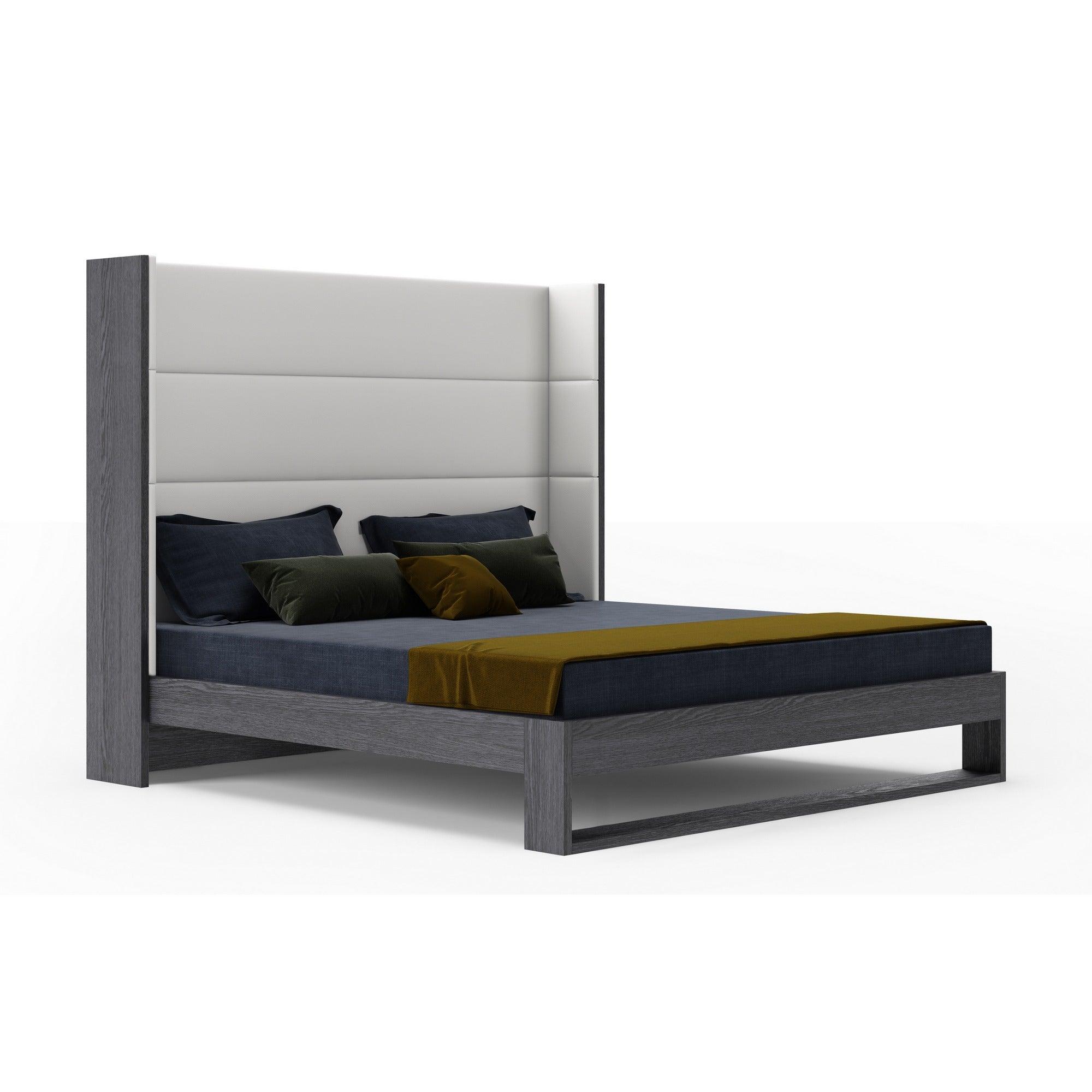 Modrest Heloise Contemporary Leather Elm Trim Bed