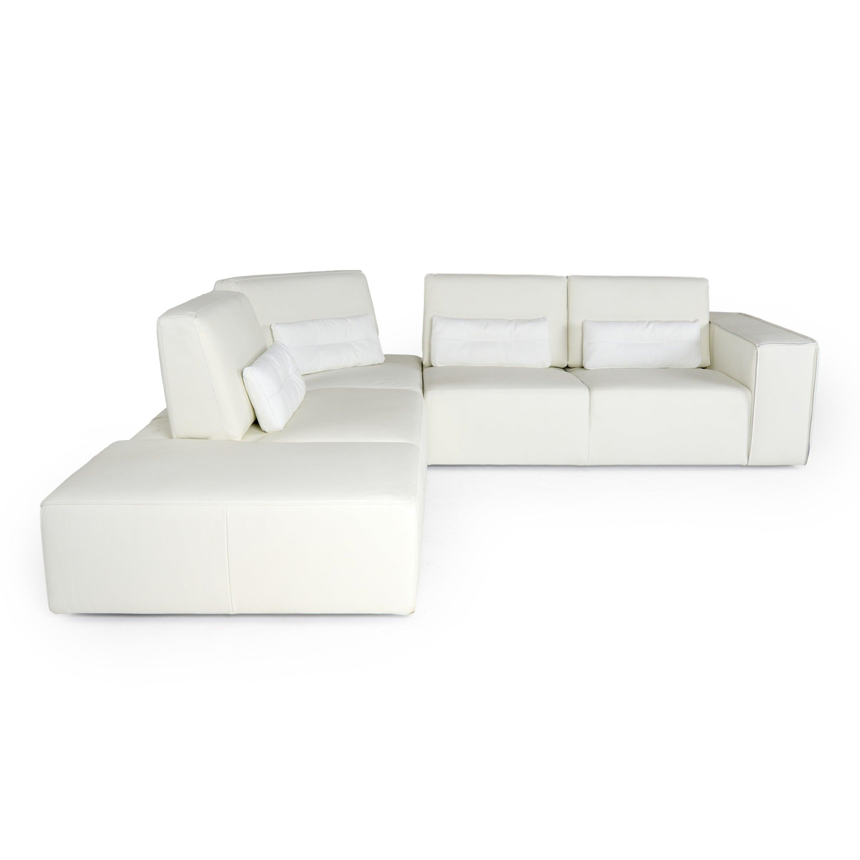 Lamod Italia Hollywood Italian Leather LAF Chaise Sectional Sofa