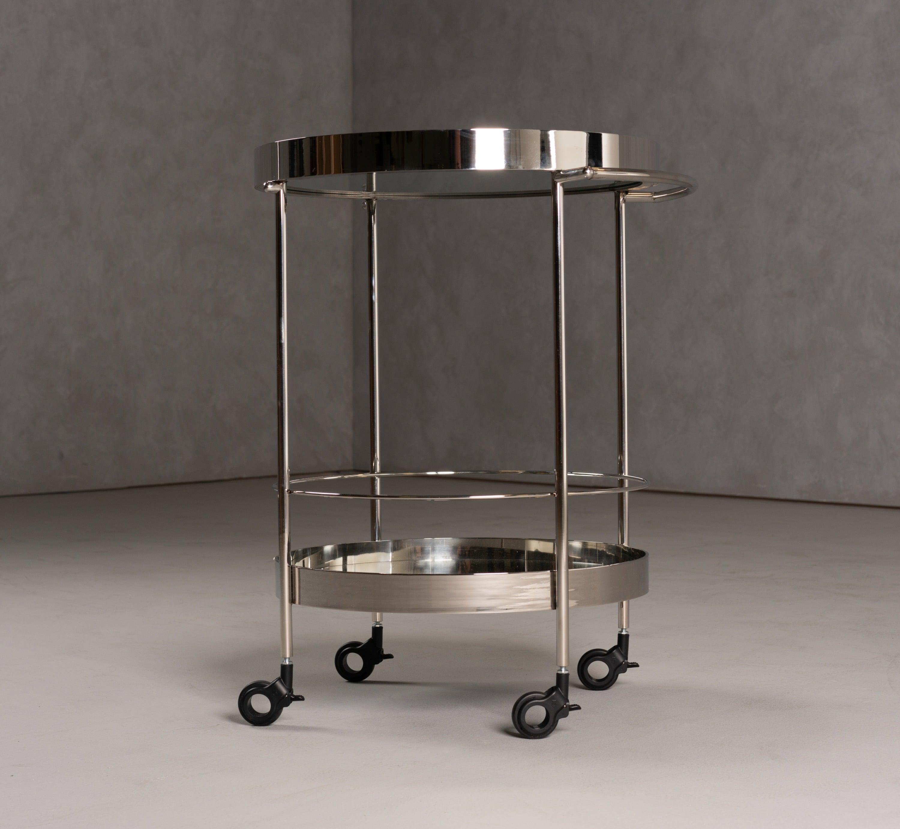 Modrest Jeeves Modern Stainless Steel Mirror Rolling Cart