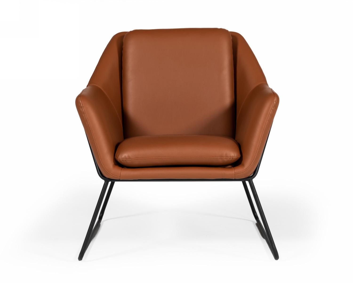 Modrest Jennifer Industrial EcoLeather Accent Chair