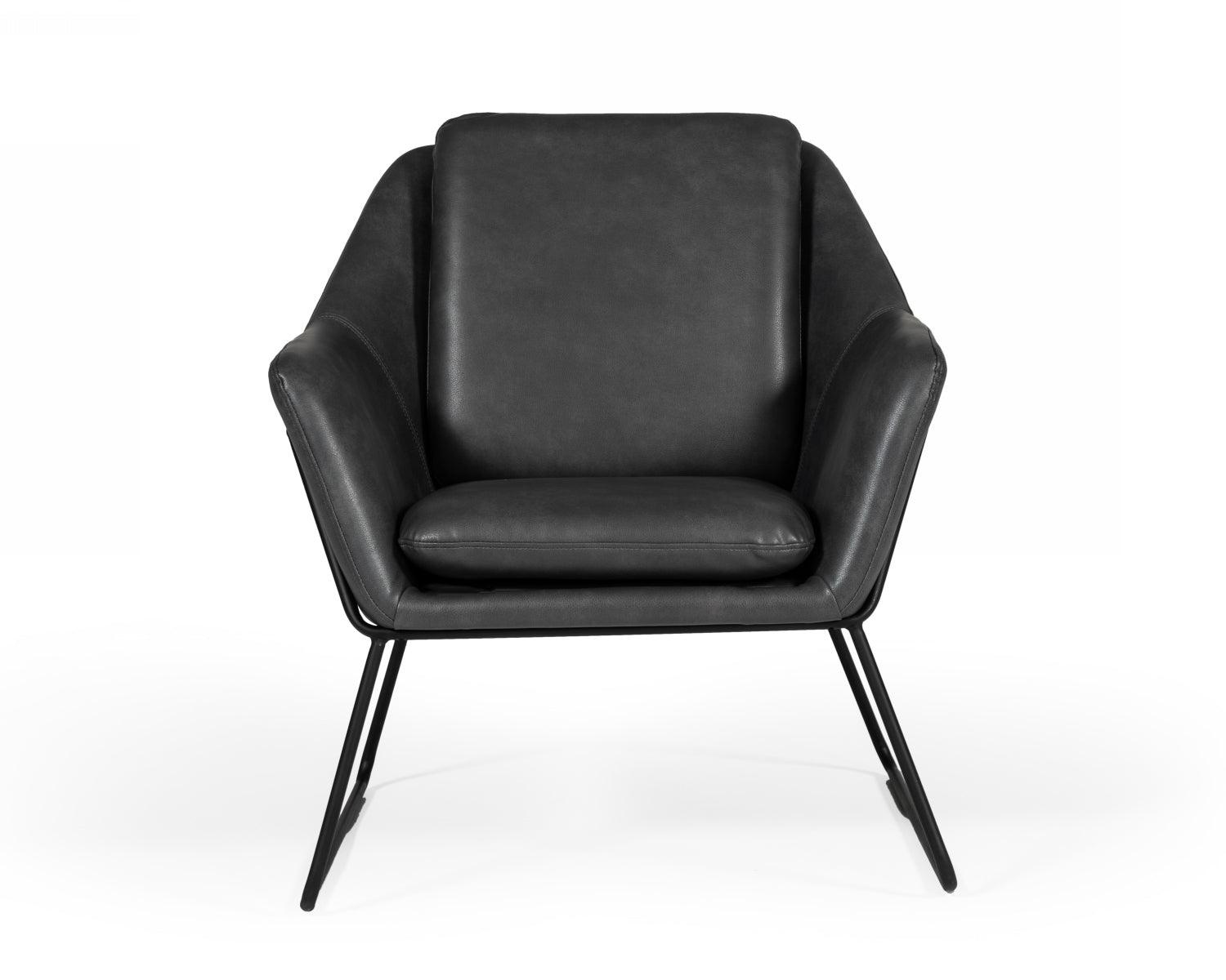 Modrest Jennifer Industrial EcoLeather Accent Chair