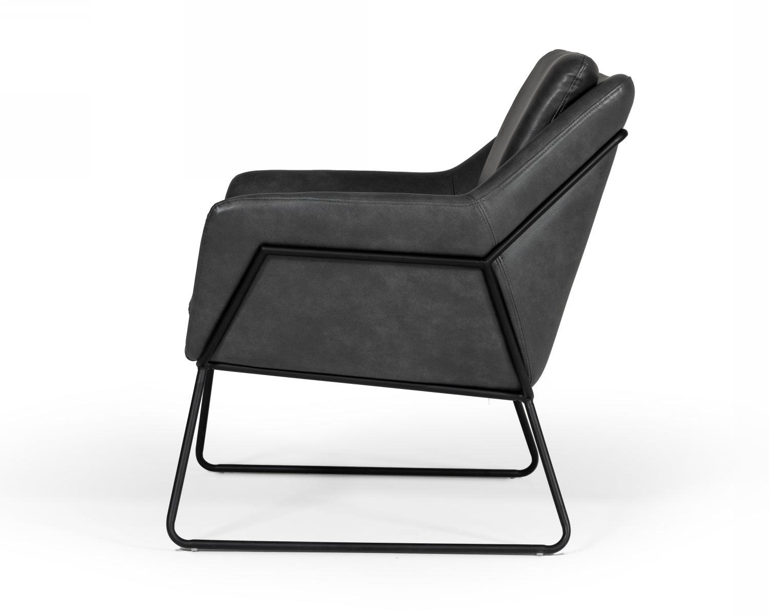 Modrest Jennifer Industrial EcoLeather Accent Chair