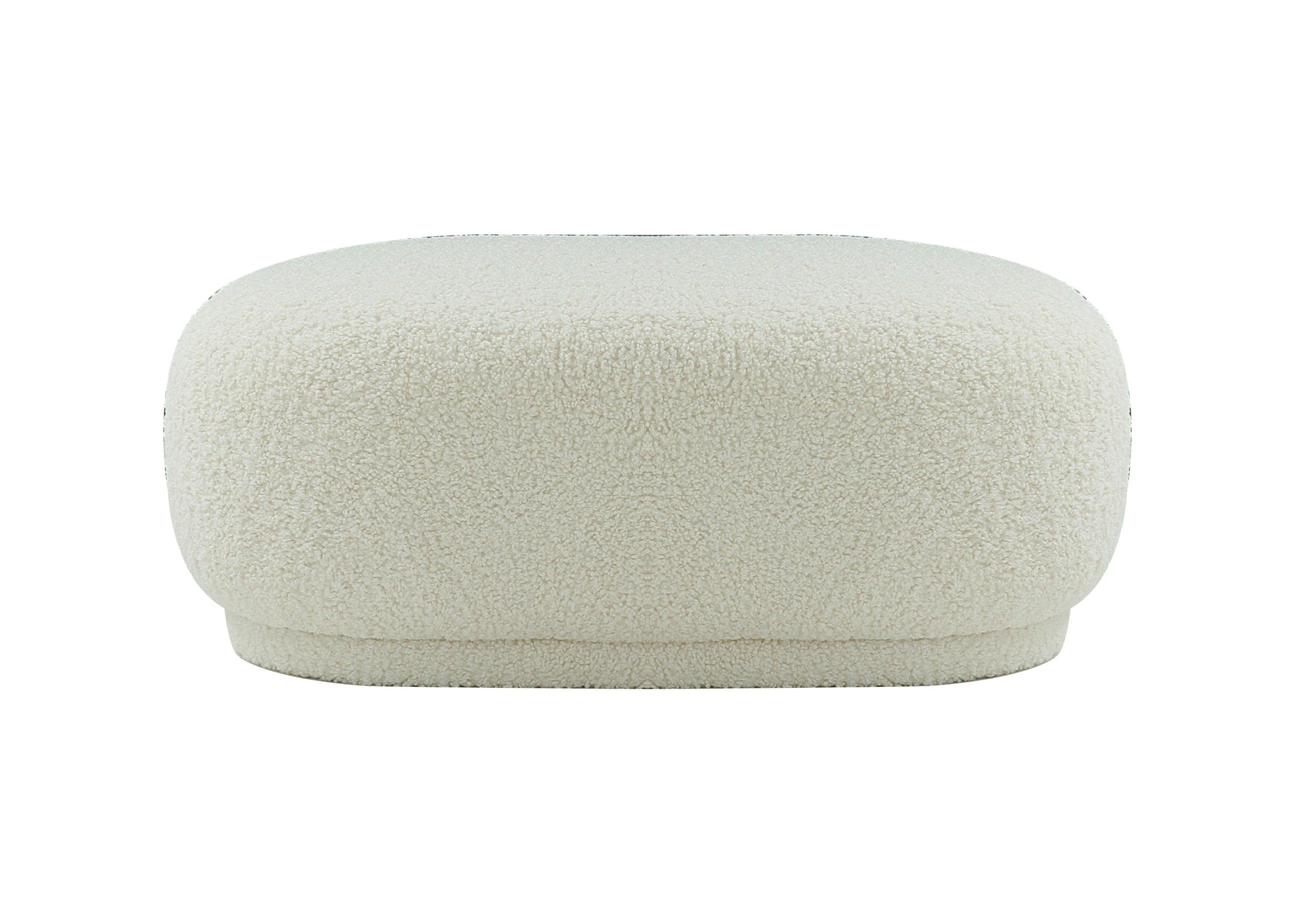 Divani Casa Kael Contemporary Sherpa Ottoman